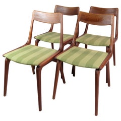 Set Of 4 Dining Chairs Made In Teak "Boomerang" By Alfred Christensen From 1960s