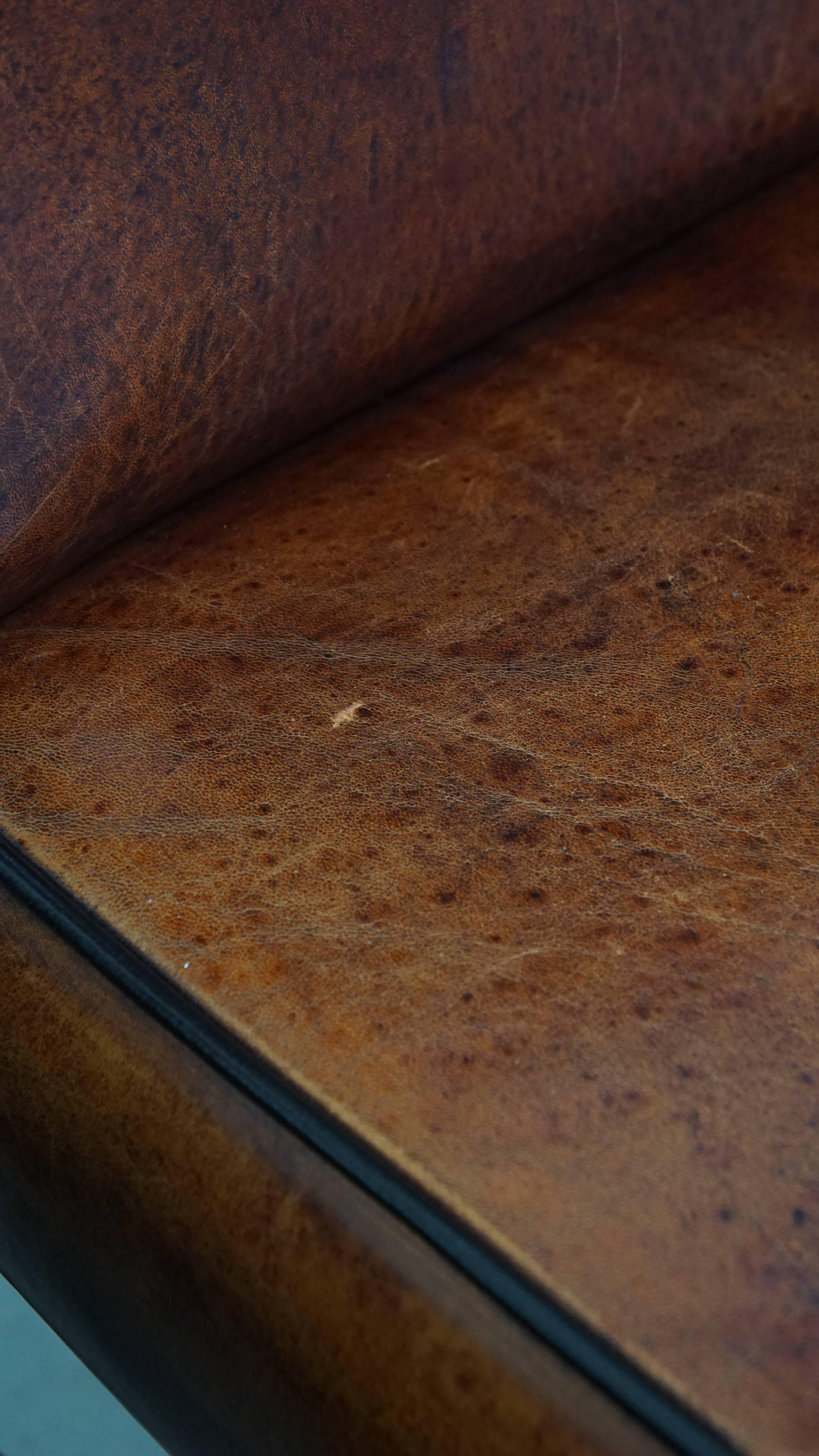 Set di 4 sedie da pranzo in pelle di pecora rifinite con profili neri in vendita 7