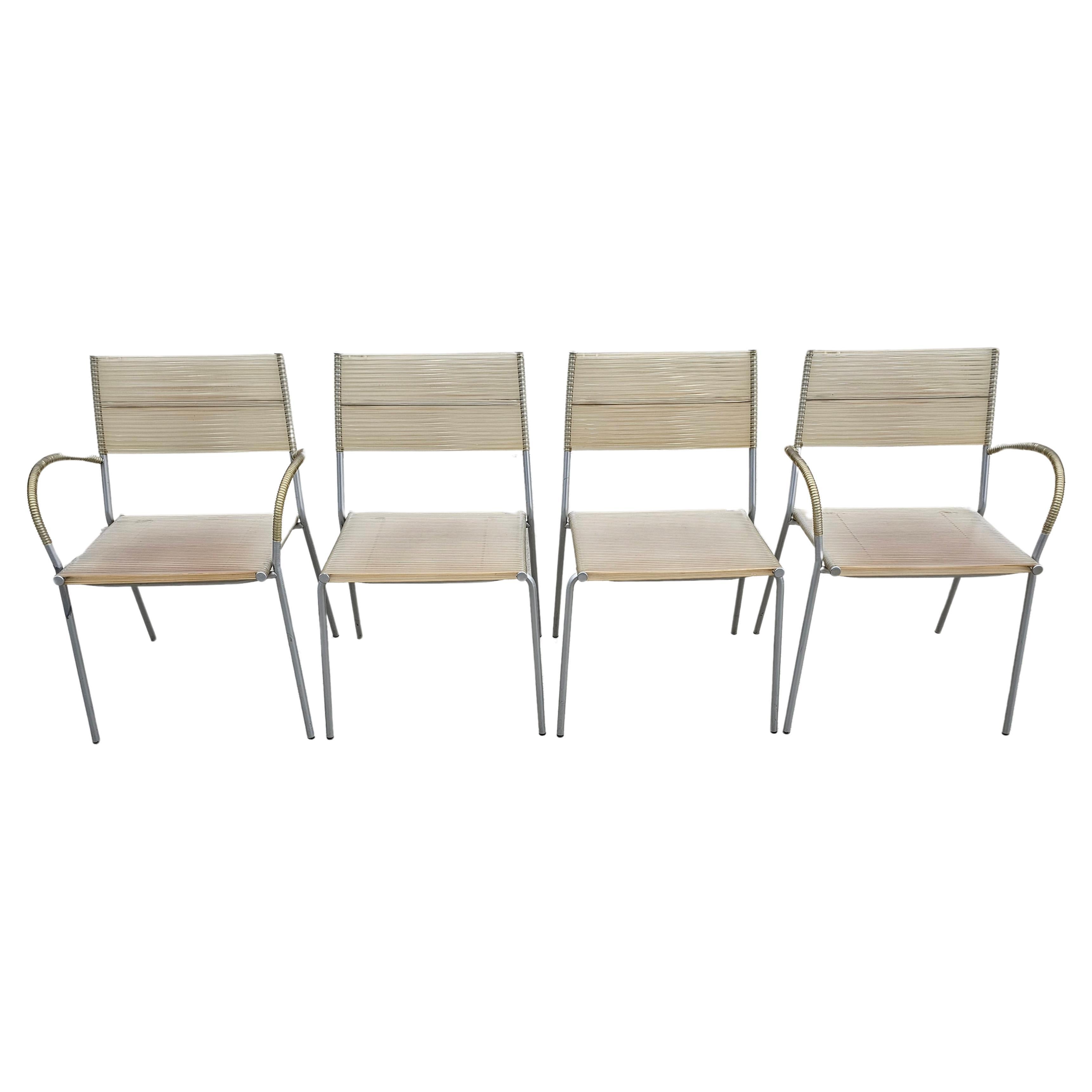 Set of 4 Dining Chairs "Miss B" by Tito Agnoli for Bonacina, Italy 1990s For Sale