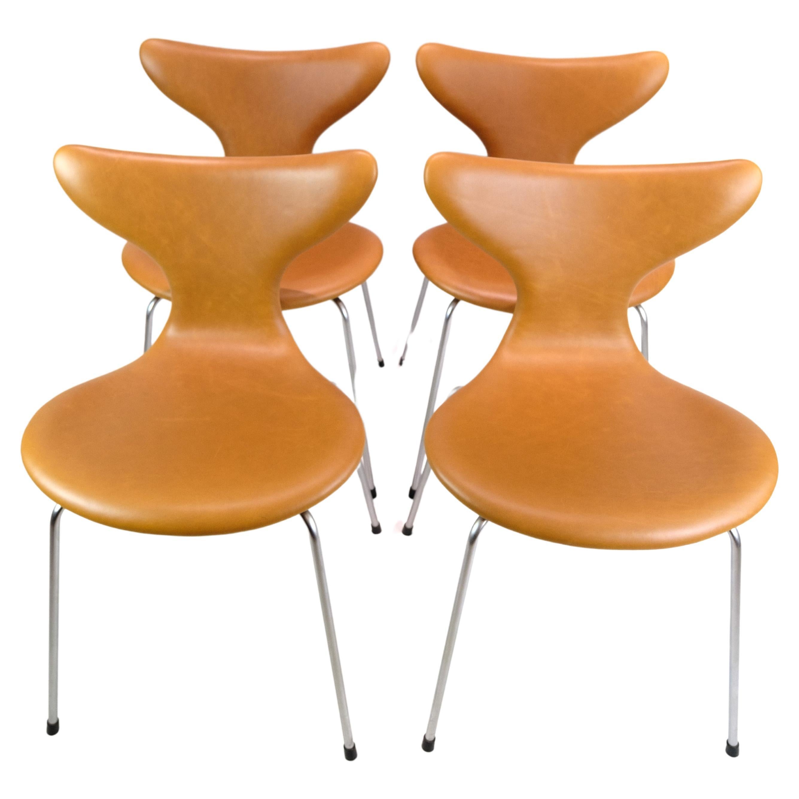 Set di 4 sedie da pranzo modello 3108 Lily/Seagull di Arne Jacobsen per Fritz Hansen
