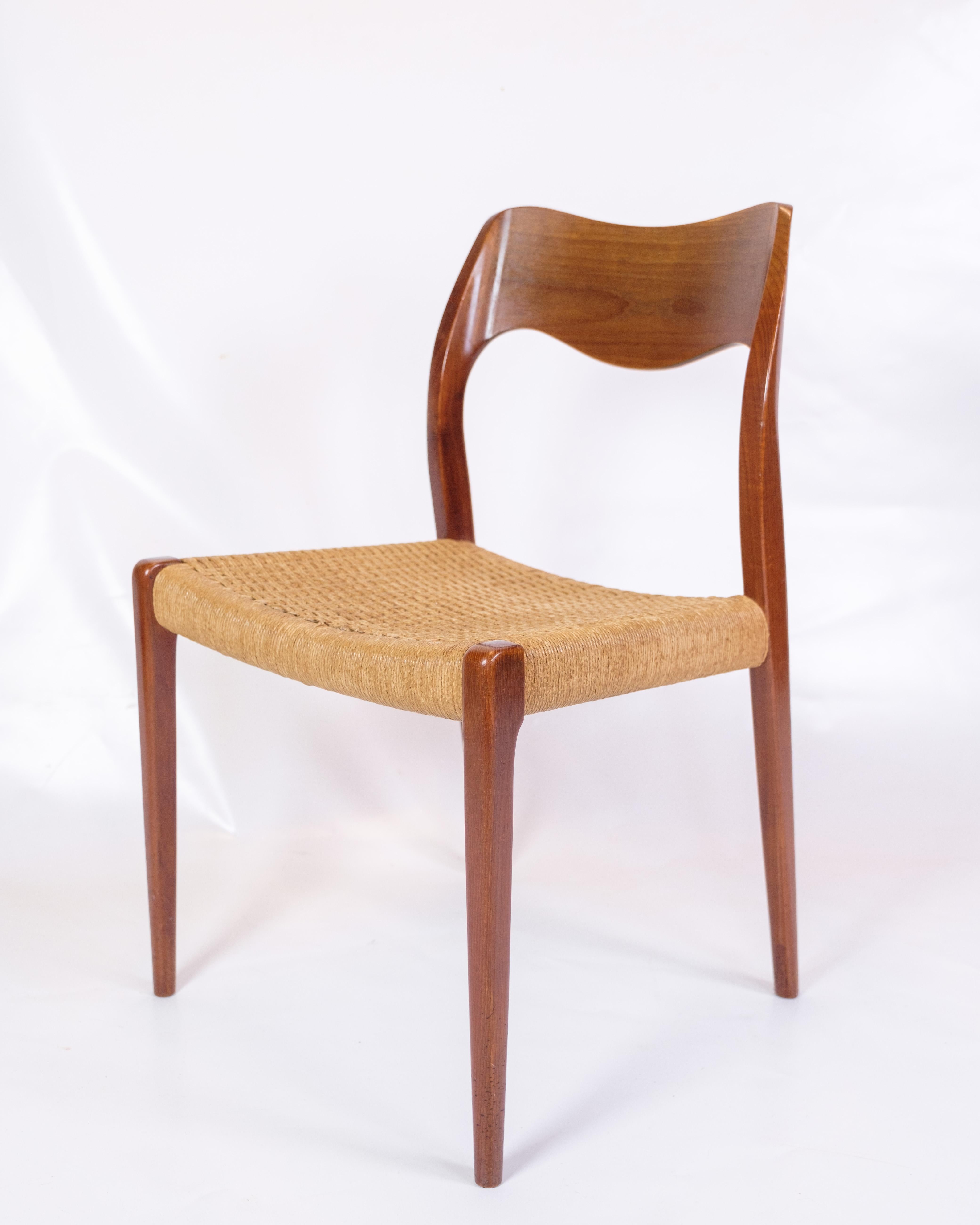 Metà XX secolo Set di 4 sedie da pranzo Model 71 in teak di Niels O. Møller degli anni '60 in vendita