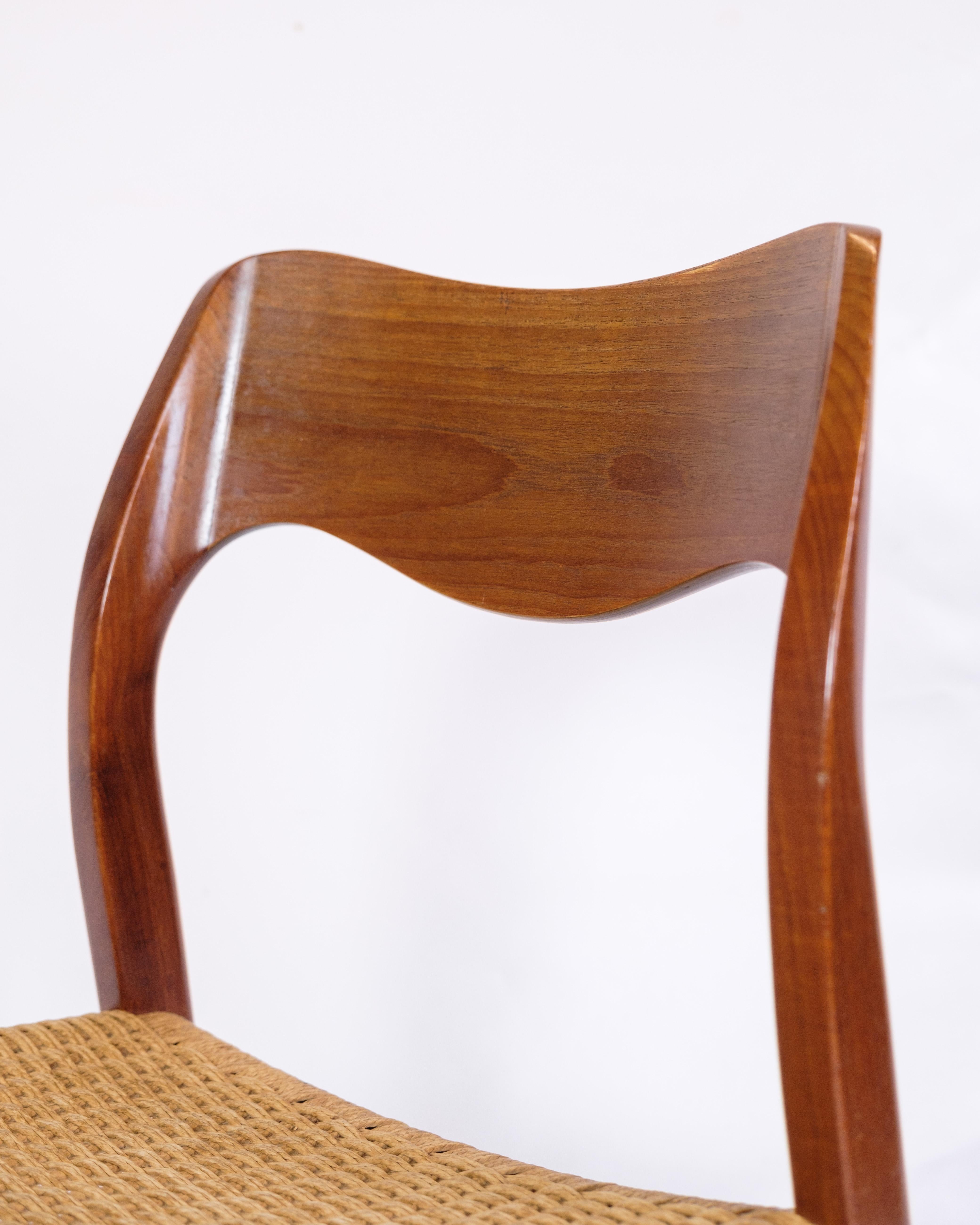 Teak Set di 4 sedie da pranzo Model 71 in teak di Niels O. Møller degli anni '60 in vendita