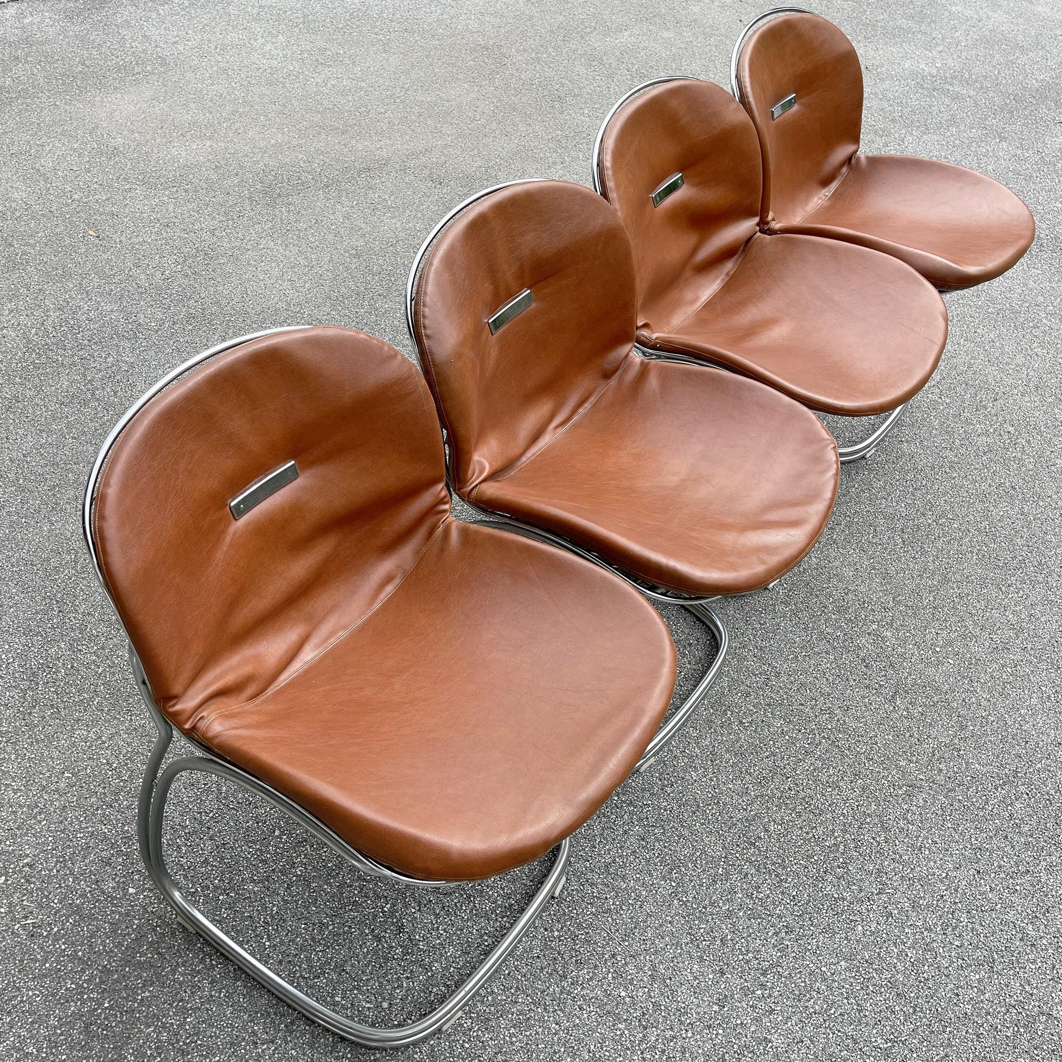 Set of 4 Dining Chairs Sabrina by Gastone Rinaldi for Rima Padova Italy 1970s 4