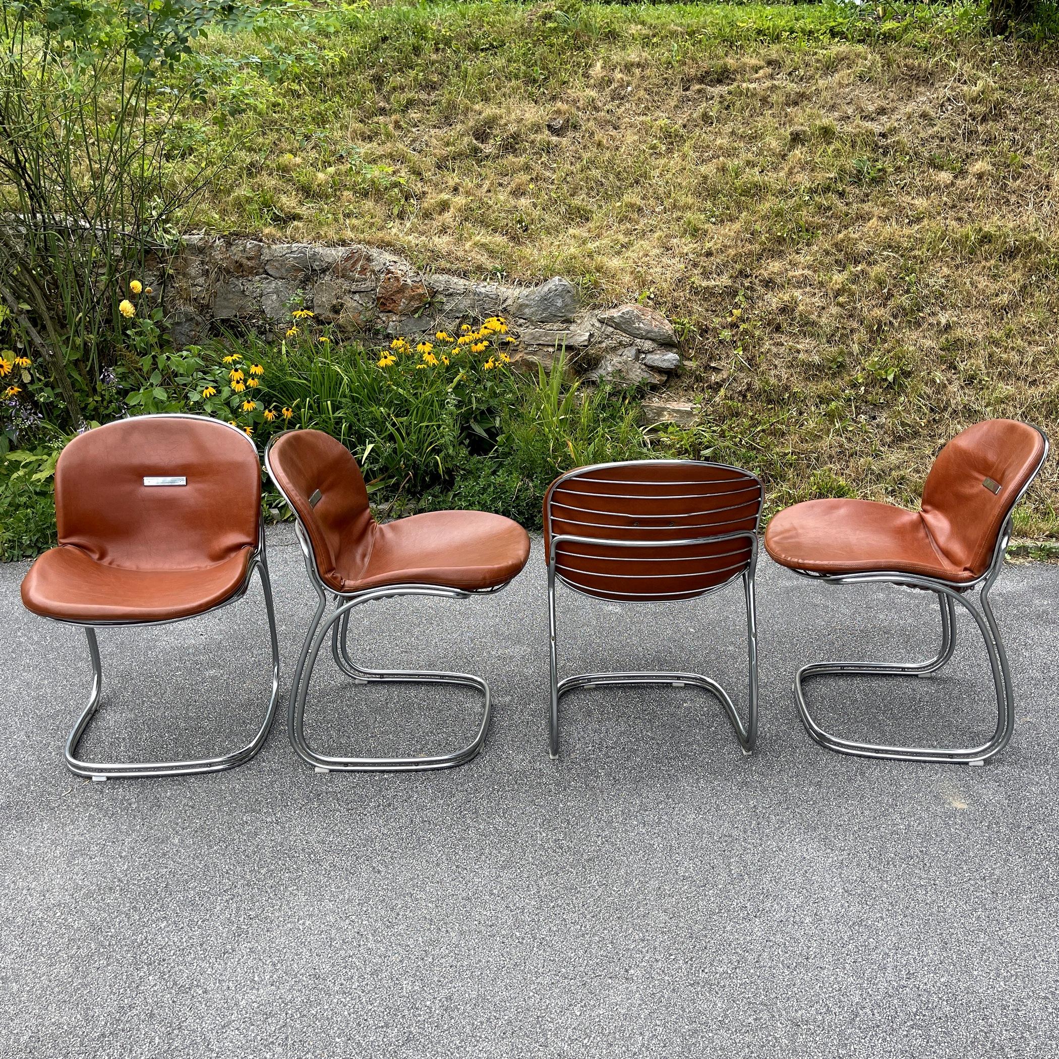 Set of 4 Dining Chairs Sabrina by Gastone Rinaldi for Rima Padova Italy 1970s 6