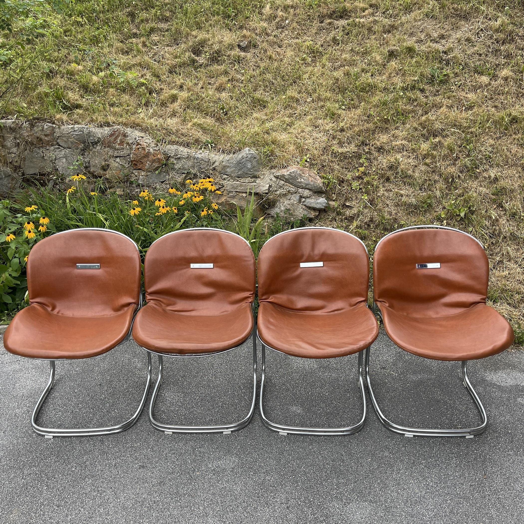 Set of 4 Dining Chairs Sabrina by Gastone Rinaldi for Rima Padova Italy 1970s 7