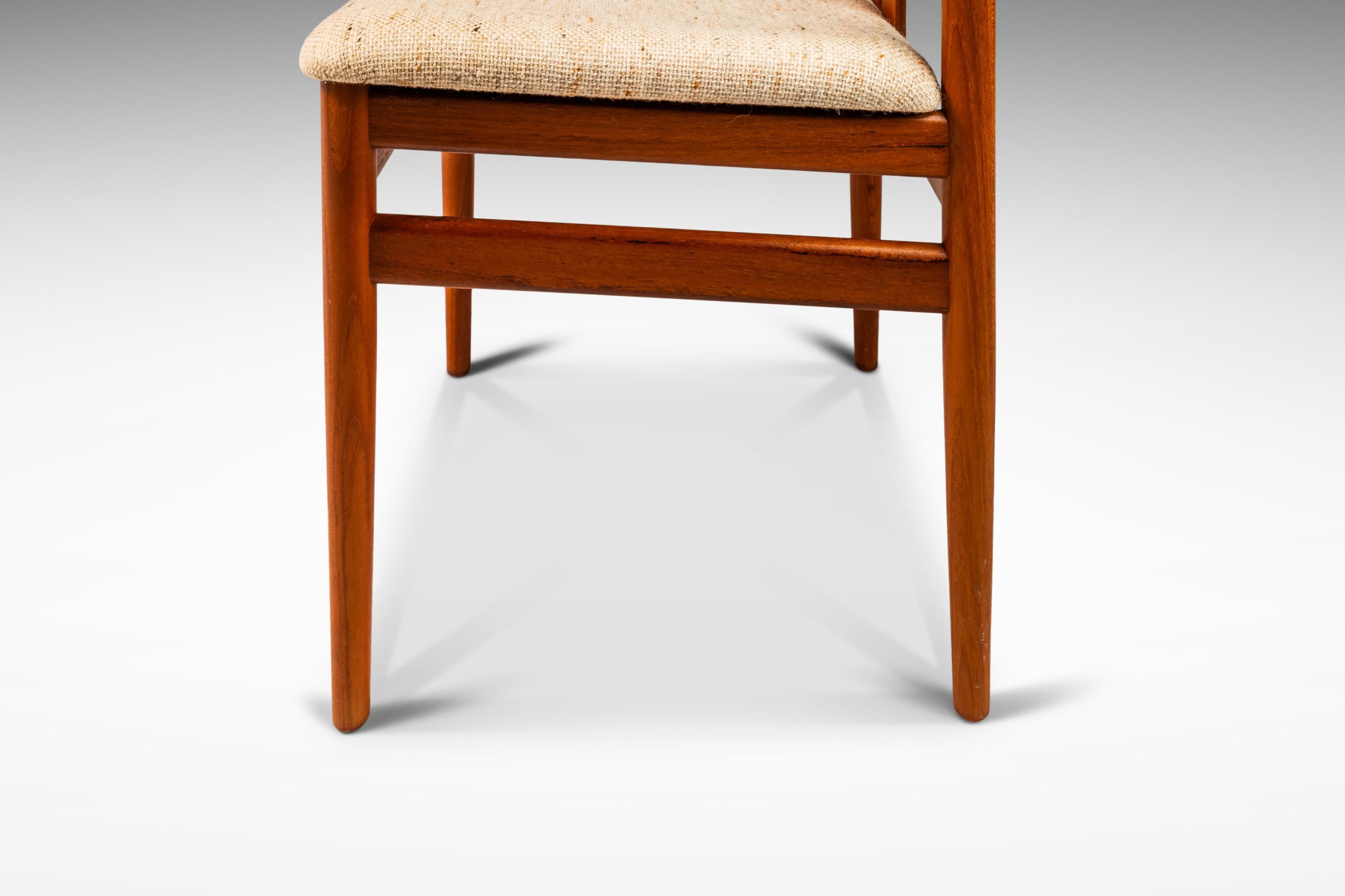 Set of 4 Dining Chairs, Teak & Oatmeal Knit Fabric by Vamdrup Stolefabrik, 1960s For Sale 7