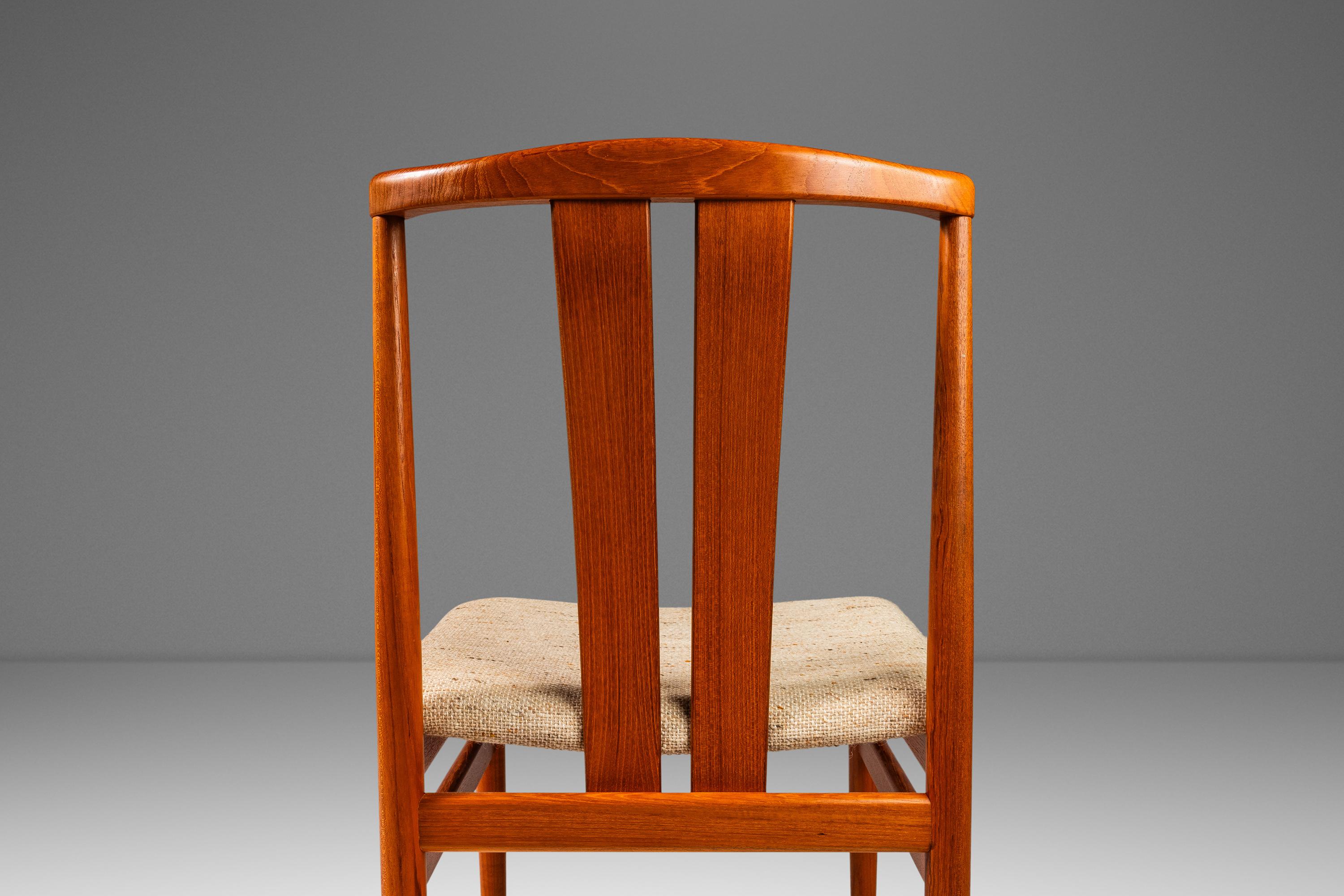 Set of 4 Dining Chairs, Teak & Oatmeal Knit Fabric by Vamdrup Stolefabrik, 1960s For Sale 8