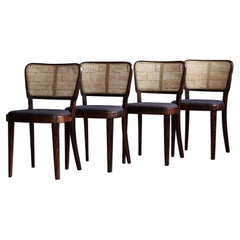 Set of 4 Dining Chairs, Thonet, 1940s, Reupholstered in Kvadrat