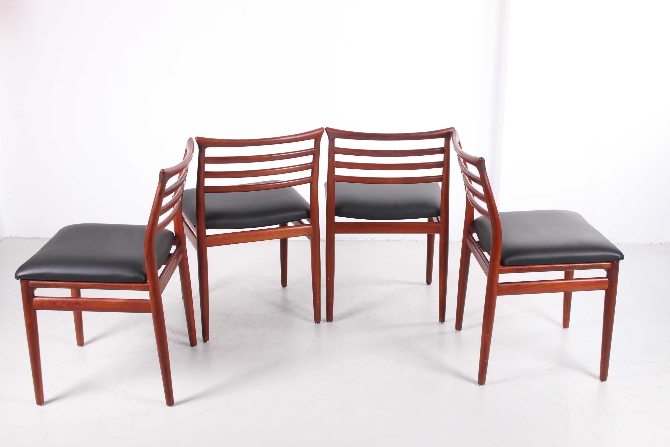 Mid-20th Century Midcentury Danish Erling Torvits Darkwood Chairs by Sorø Stolefabrik, Set of 4 For Sale