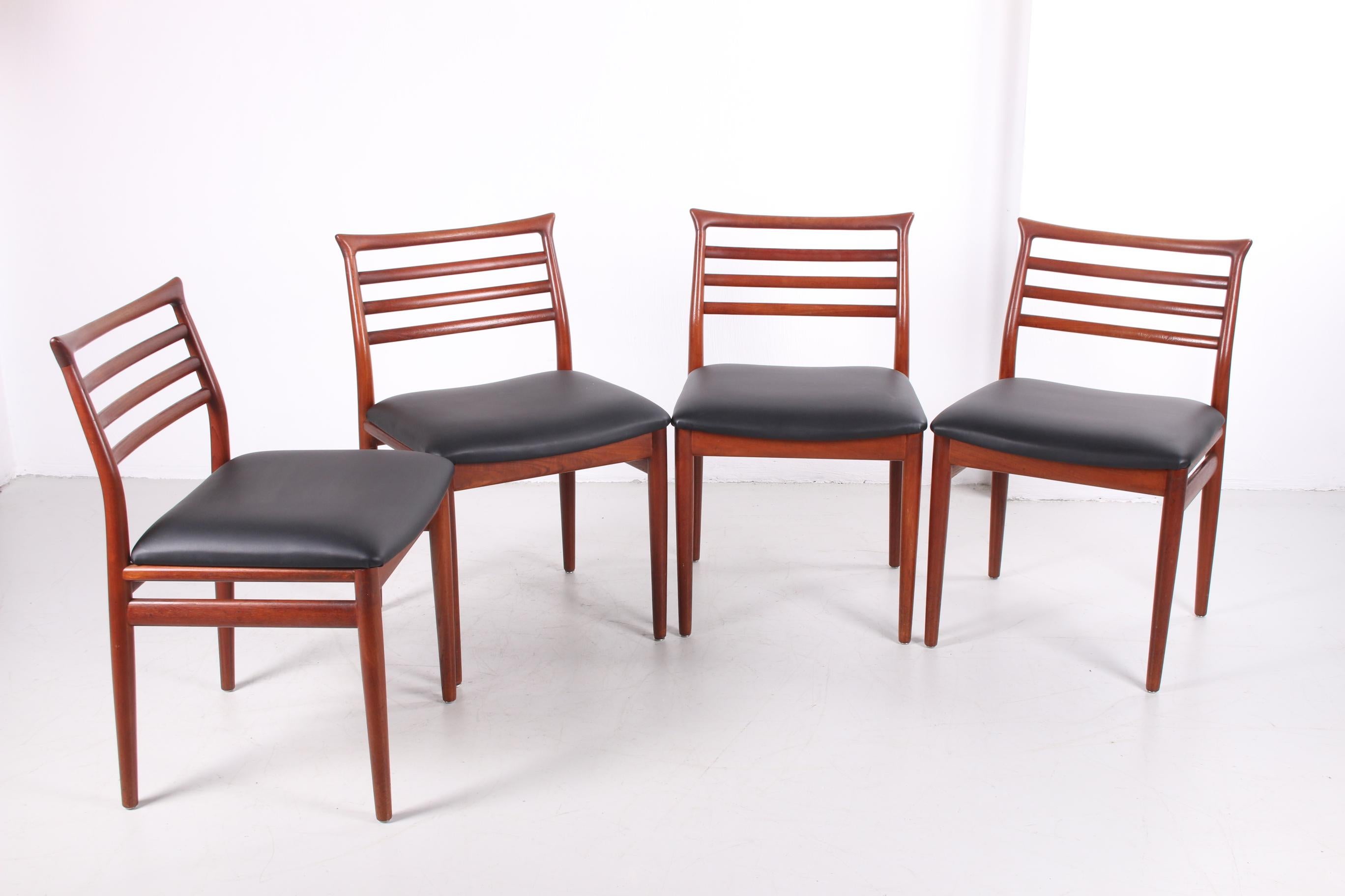 Midcentury Danish Erling Torvits Darkwood Chairs by Sorø Stolefabrik, Set of 4 For Sale 1