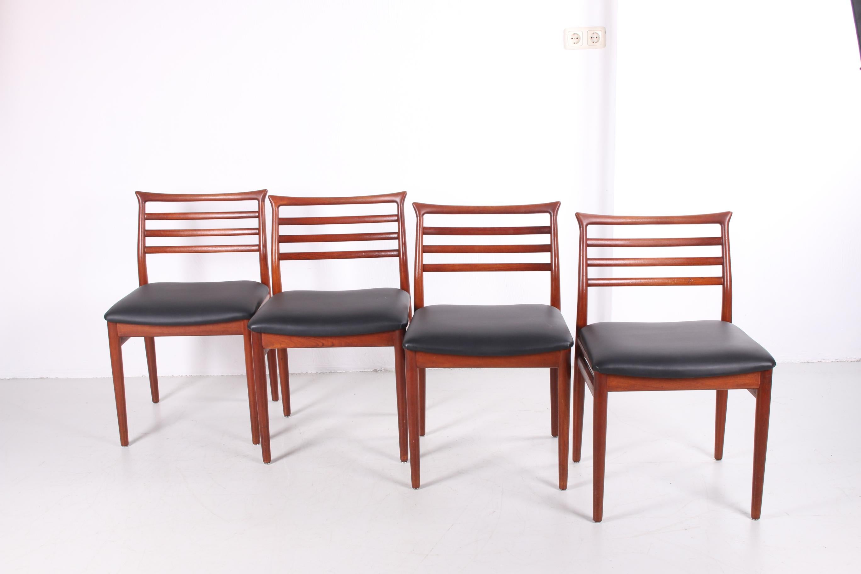 Midcentury Danish Erling Torvits Darkwood Chairs by Sorø Stolefabrik, Set of 4 For Sale 3