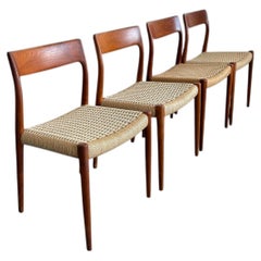 Set of 4 Dining Room Chairs by Niels Otto Moller Model 77, Denmark 1960s