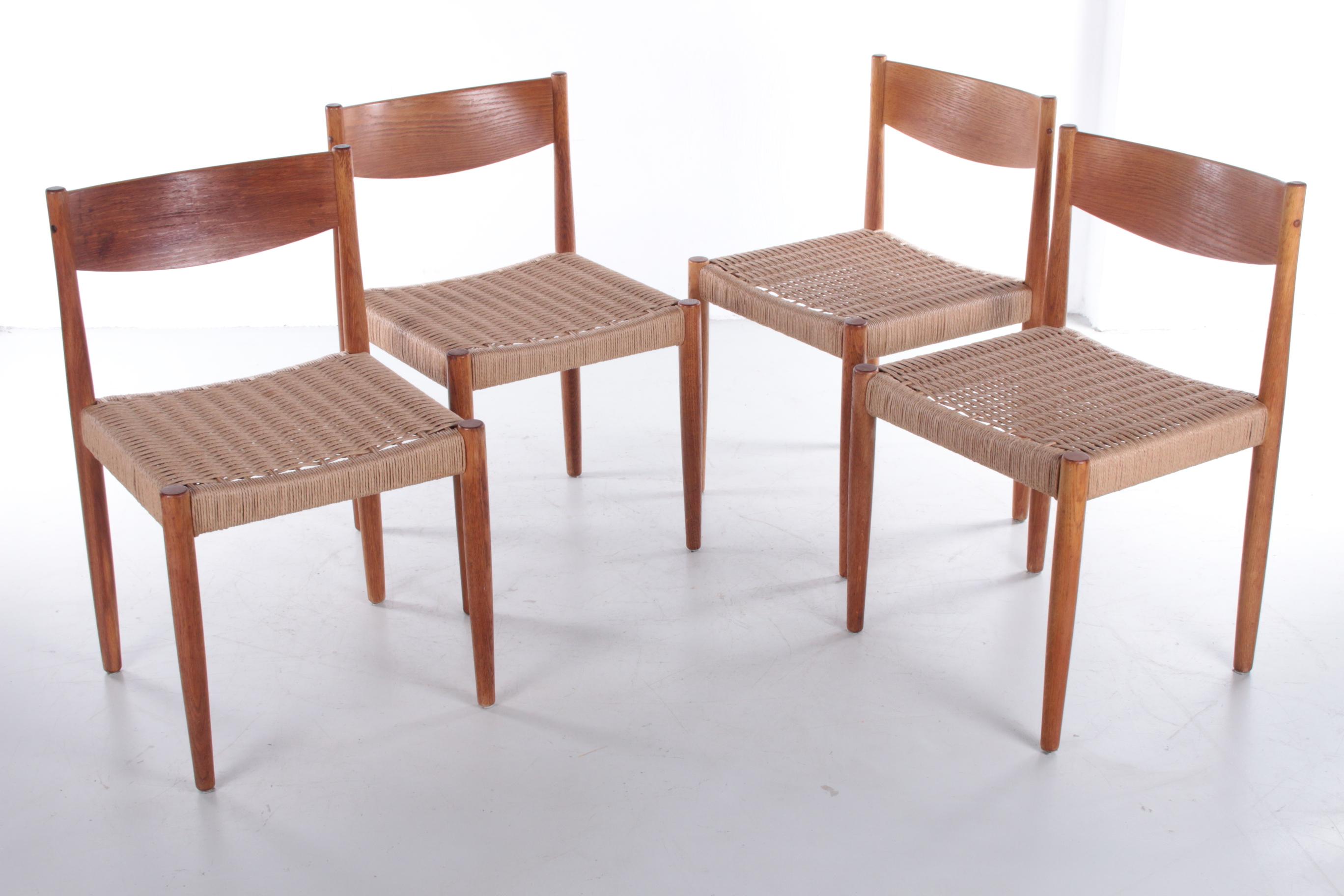 Mid-Century Modern Set of 4 Dining Room Chairs by Poul Volther for Frem Røjle, 1960s