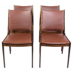 Vintage Set Of 4 Dining Room Chairs Made In Rosewood By Johannes Andersen From 1960s