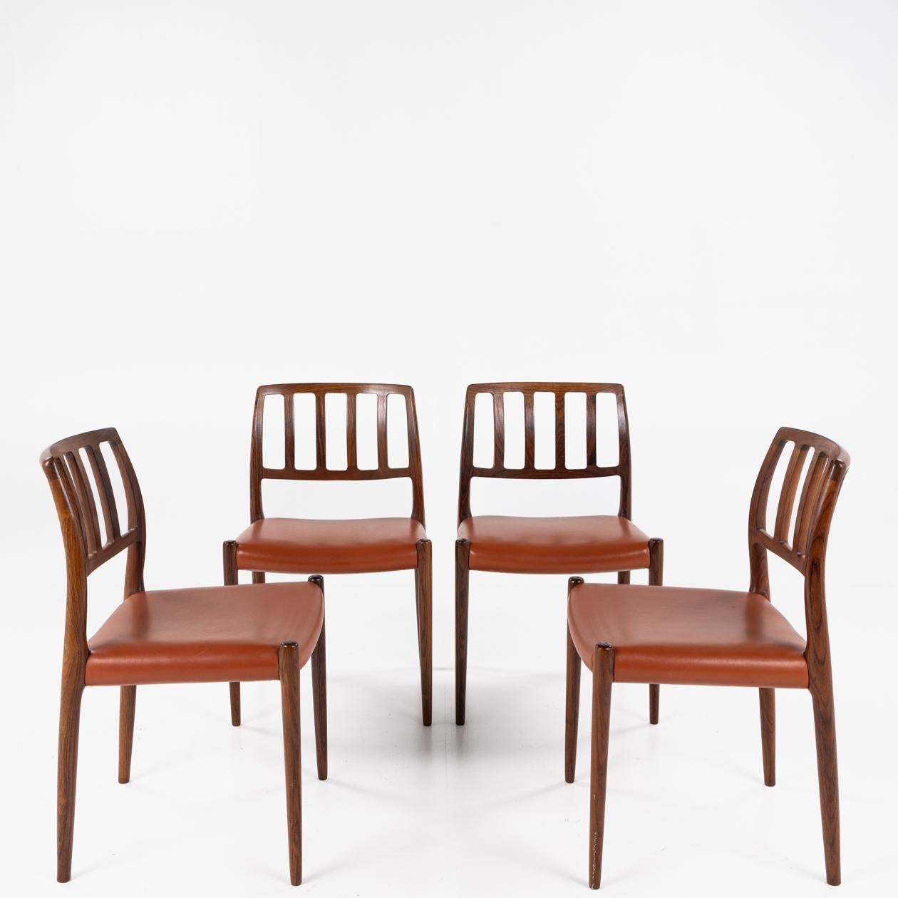 20th Century Set of 4 diningchairs NO. 83 by Niels O. Møller