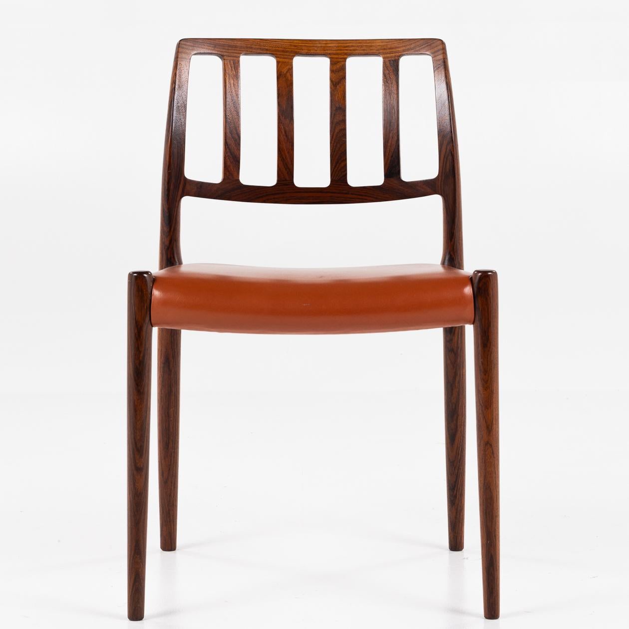 Leather Set of 4 diningchairs NO. 83 by Niels O. Møller