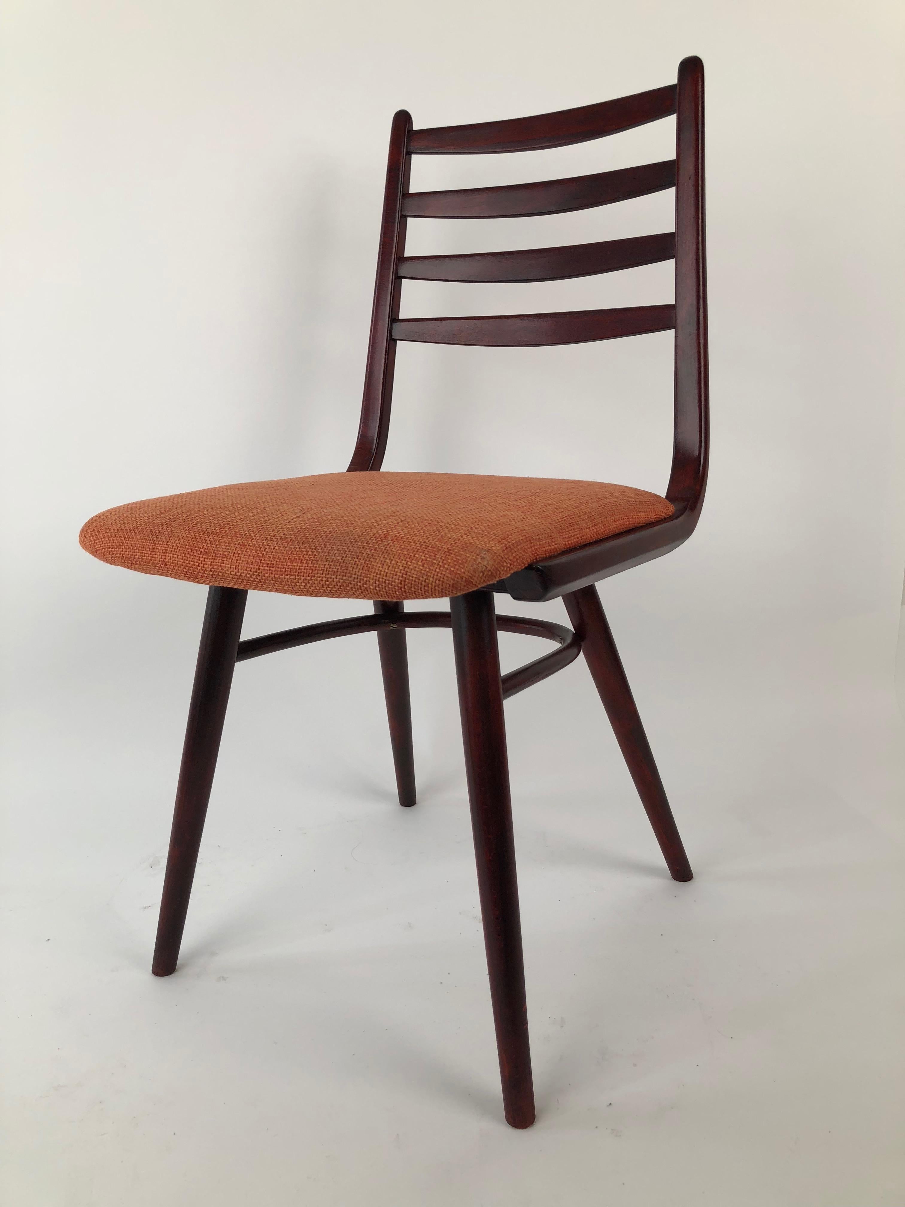 Set of 4 Dinning Chairs, 1970's, Thonet Factory For Sale 11