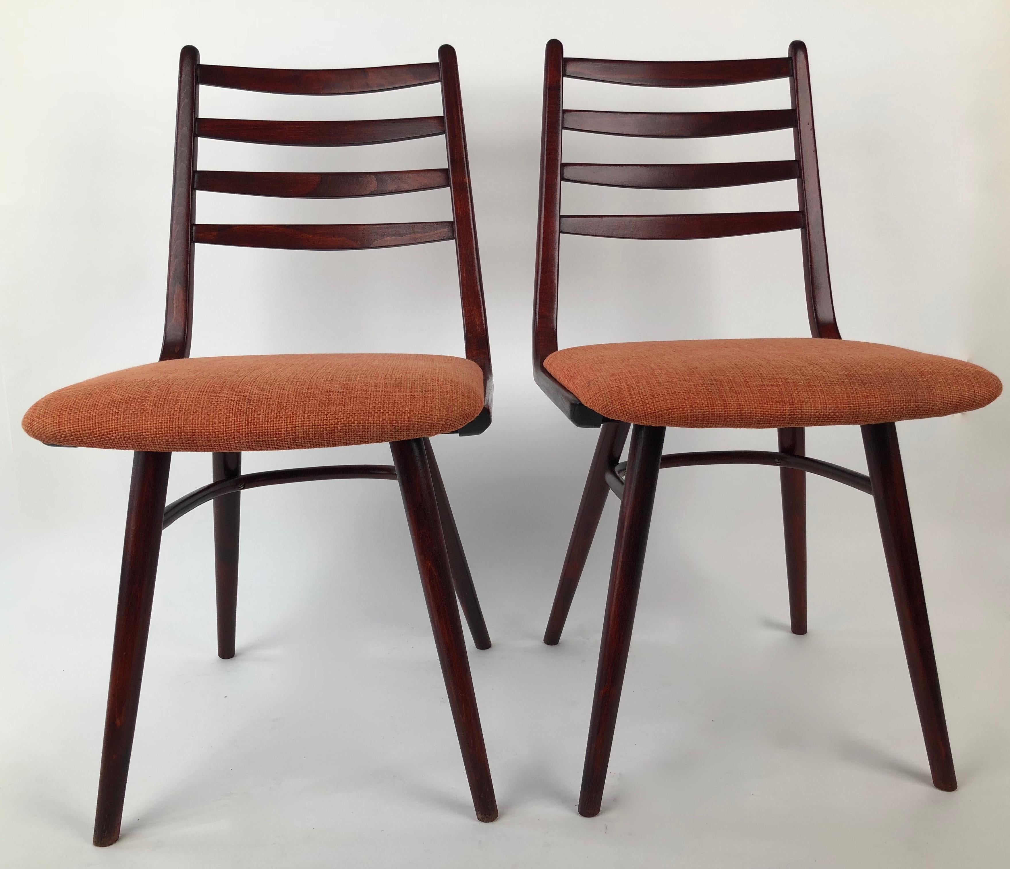 Set of 4 Dinning Chairs, 1970's, Thonet Factory For Sale 12