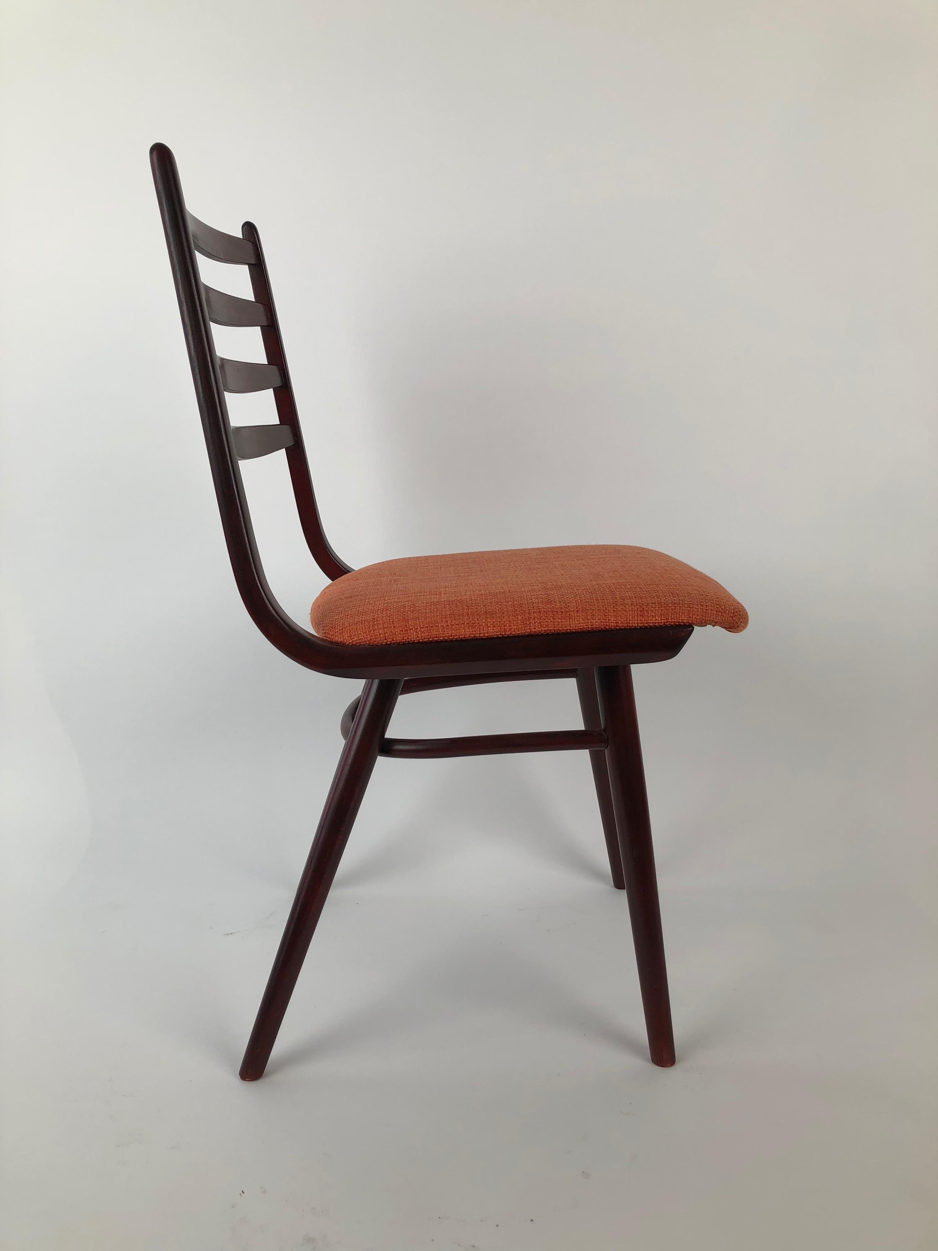 Czech Set of 4 Dinning Chairs, 1970's, Thonet Factory For Sale