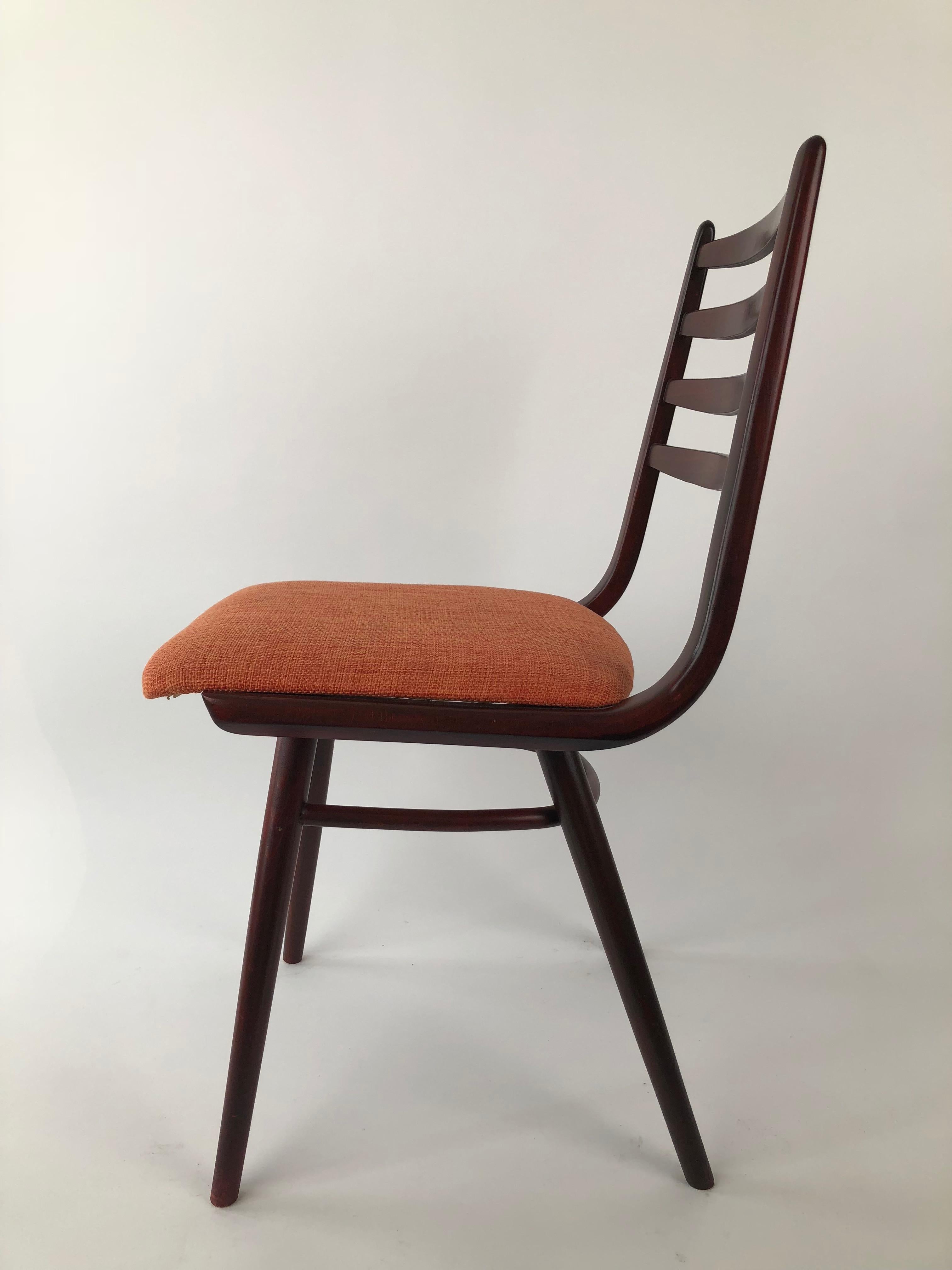 Set of 4 Dinning Chairs, 1970's, Thonet Factory For Sale 1