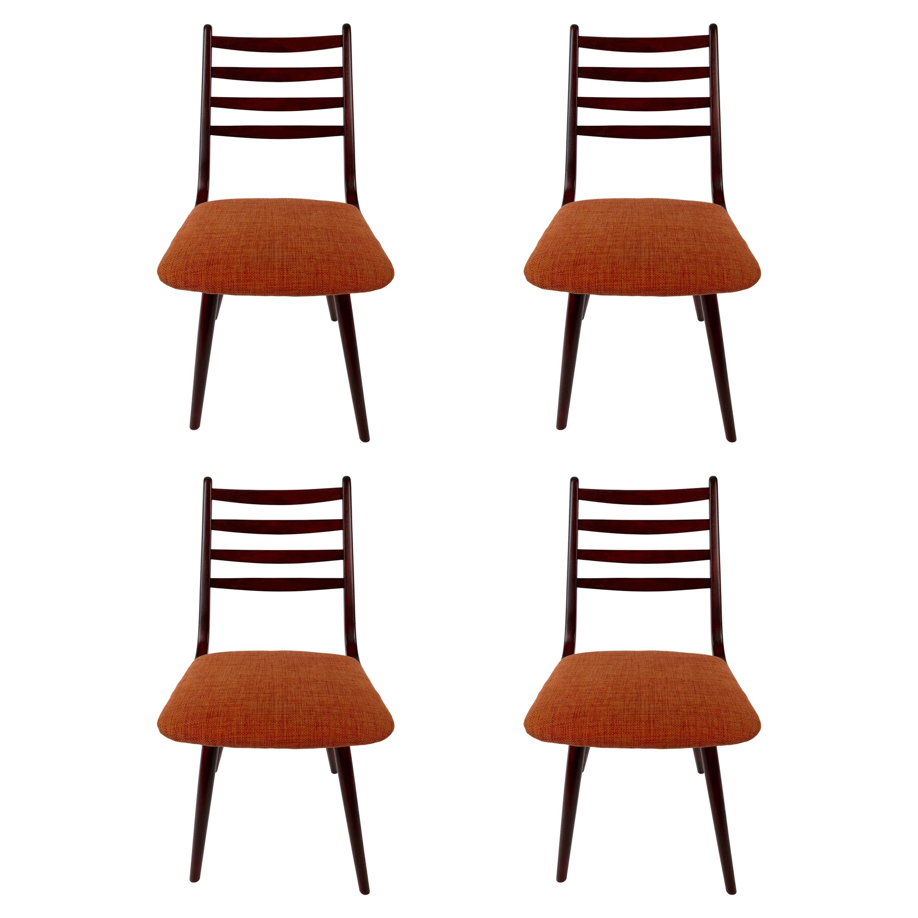 Ensemble de 4 chaises de salle à manger, années 1970, manufacture Thonet