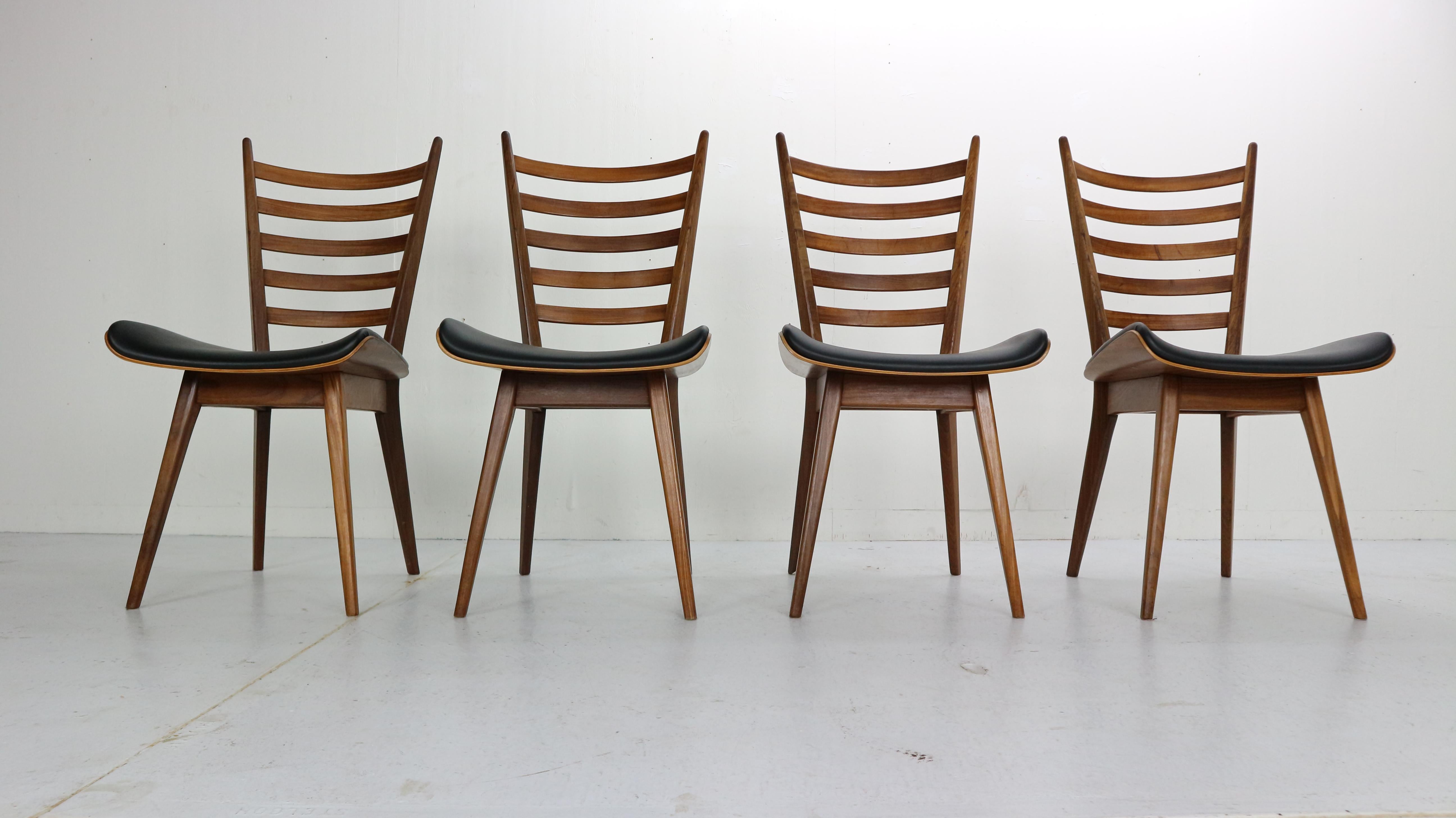 Mid-Century Modern Set of 4 Dinning Room Chairs by Cees Braakman for Pastoe, 1960s Netherlands