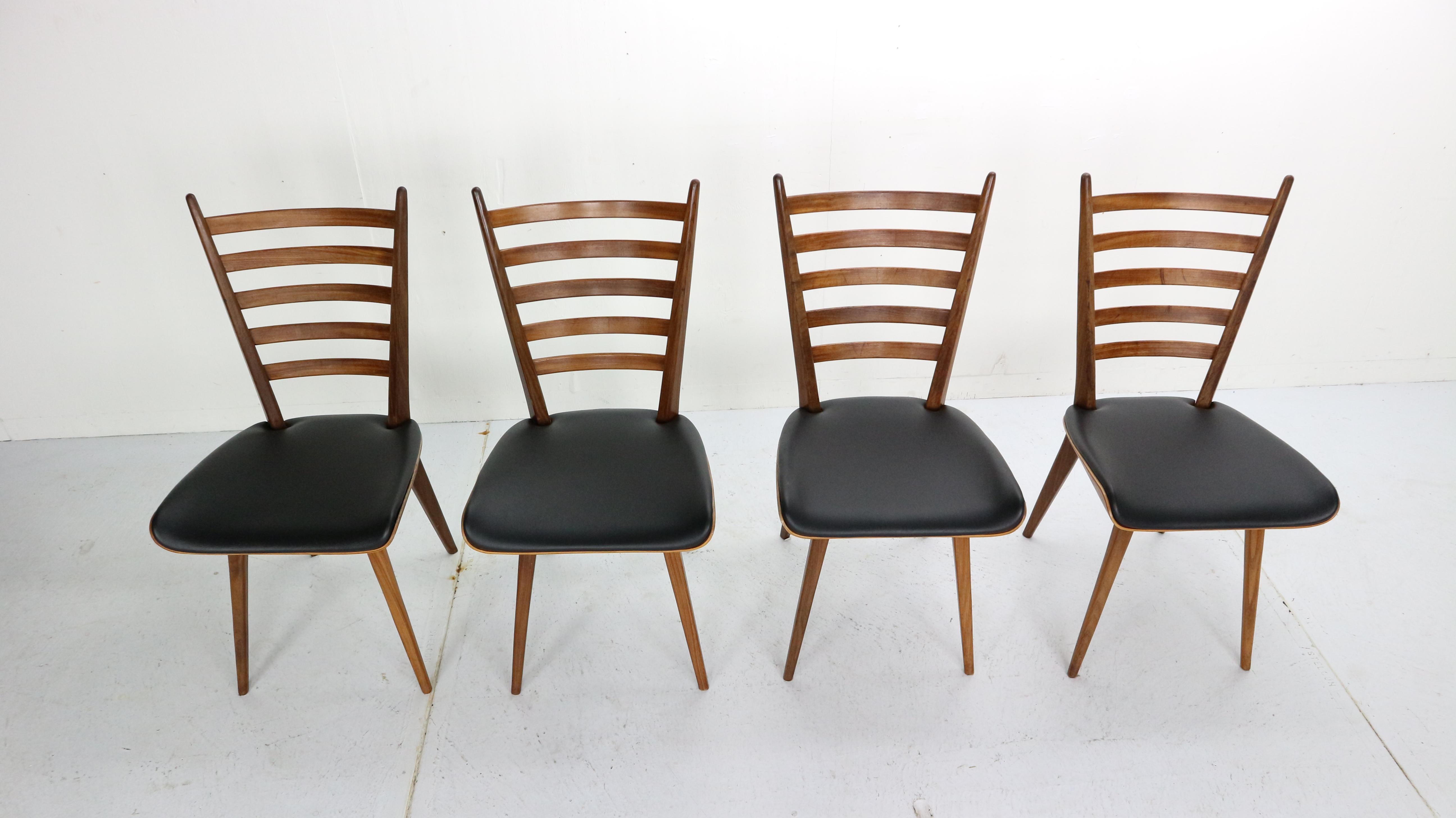 Mid-20th Century Set of 4 Dinning Room Chairs by Cees Braakman for Pastoe, 1960s Netherlands