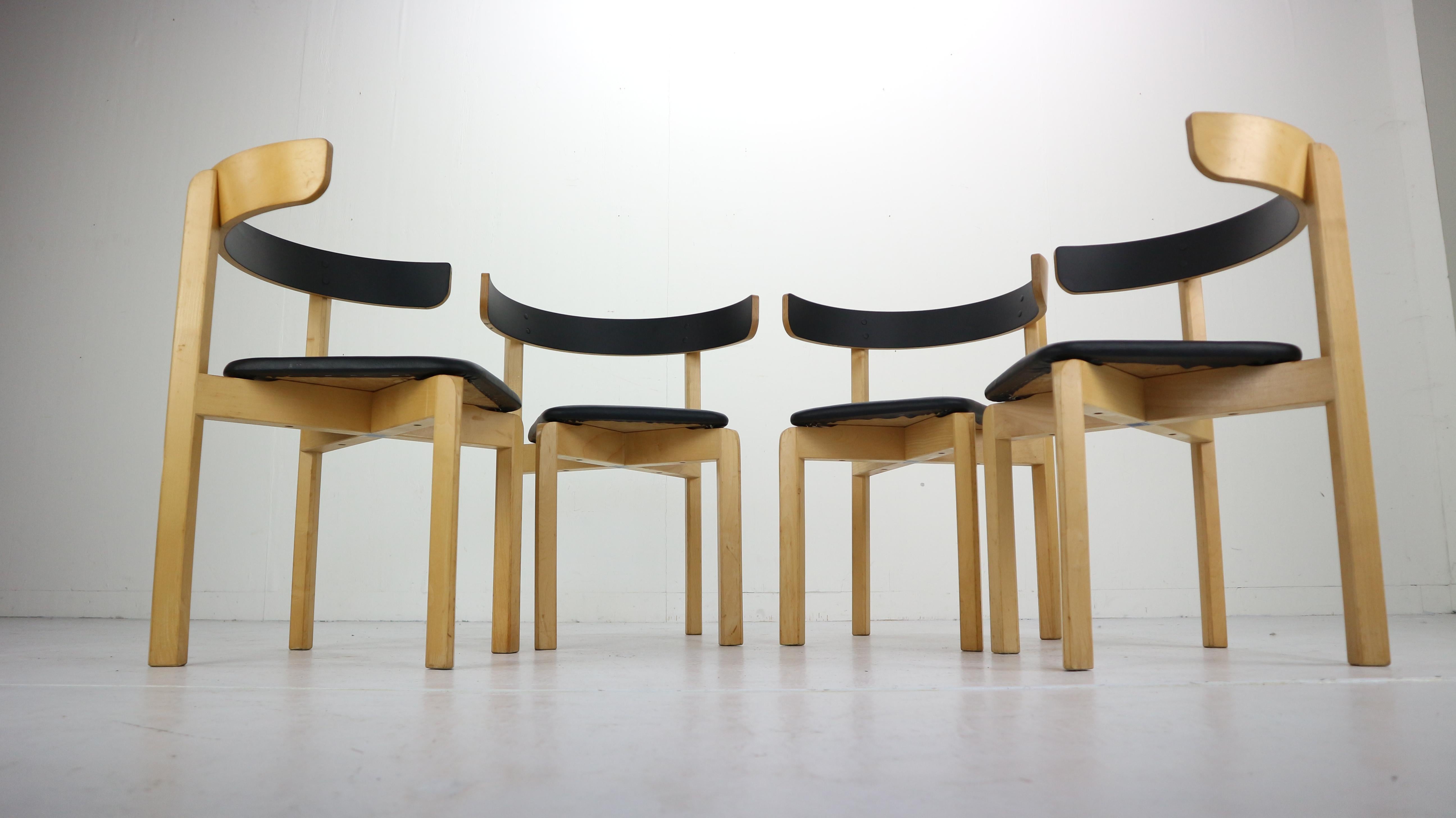 Set of 4 Dining Room Chairs by Jørgen Gammelgaard for Schiang Møbler, Denmark In Good Condition In The Hague, NL