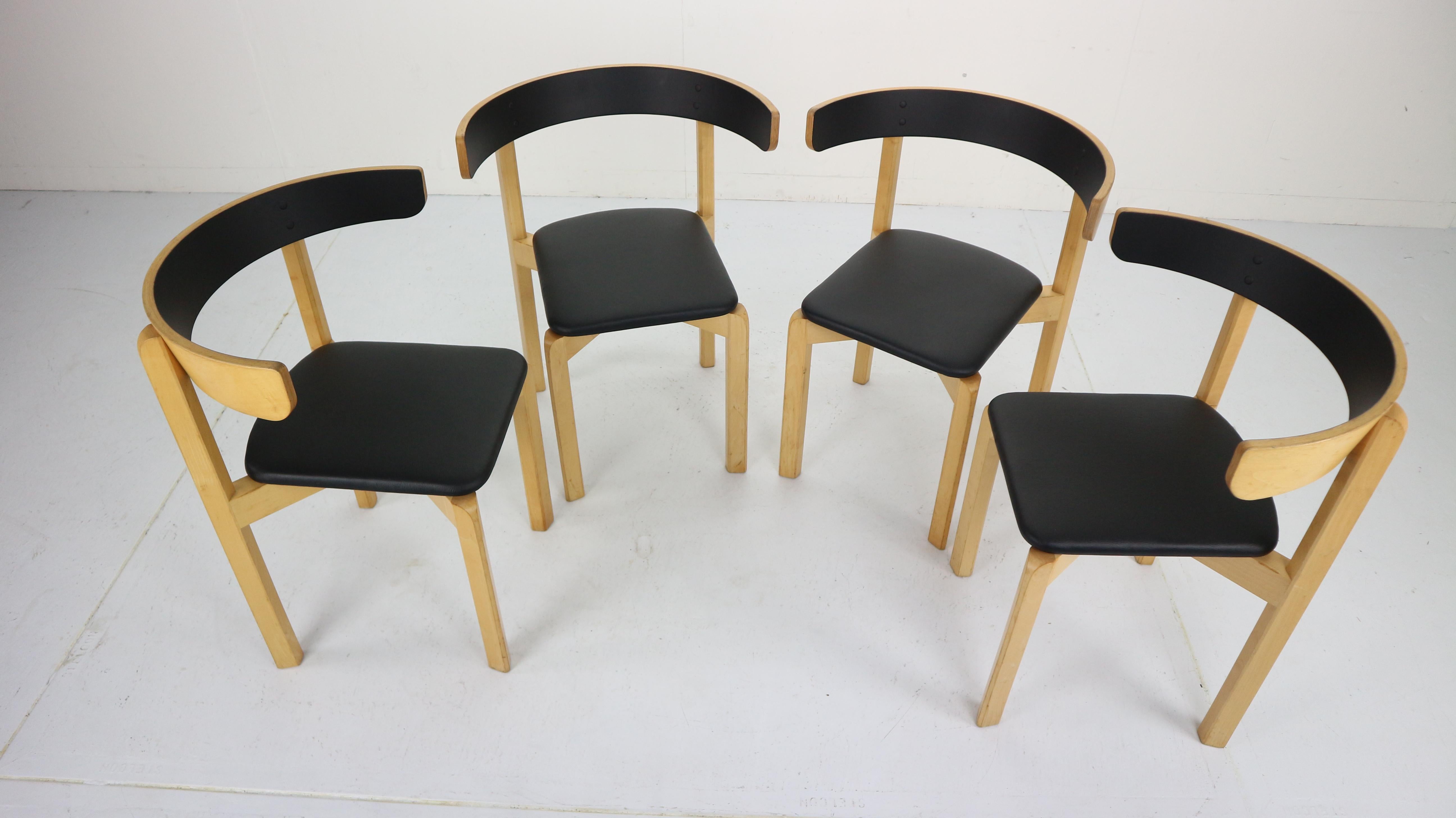 Late 20th Century Set of 4 Dining Room Chairs by Jørgen Gammelgaard for Schiang Møbler, Denmark