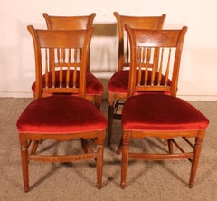 Set Of 4 Directoire Period Dining Chairs