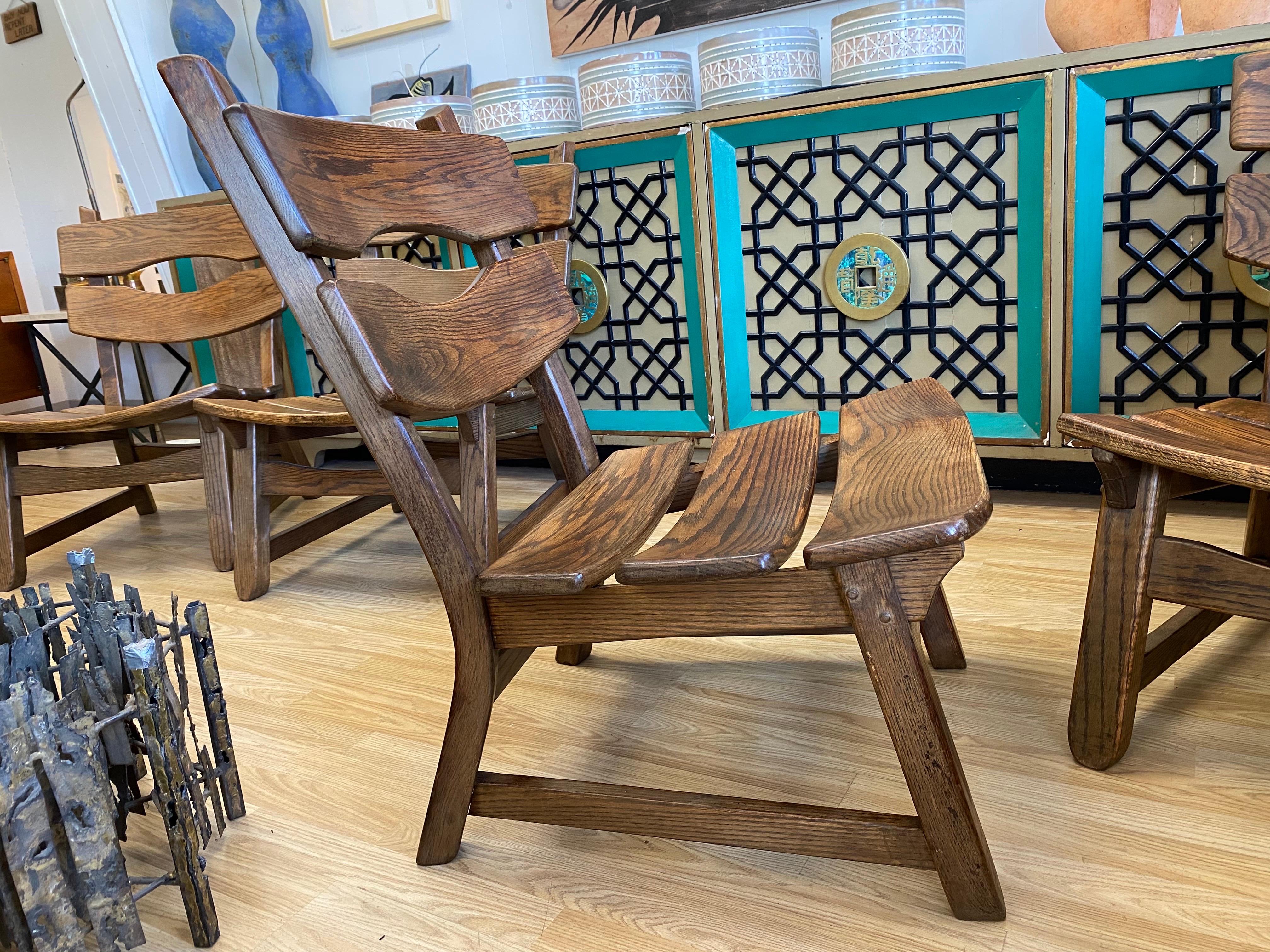 Set of 4 Dittmann & Co Brutalist Fireplace Lounge Chairs, 1960s, Netherlands In Good Condition In San Antonio, TX