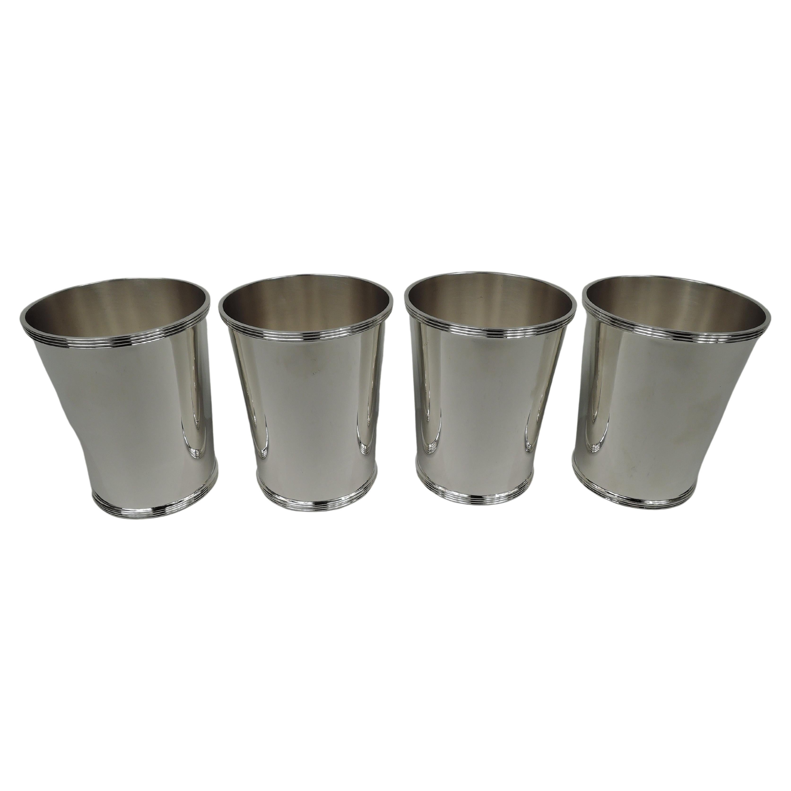 Set of 4 Dominick & Haff Traditional Sterling Silver Mint Julep Cups