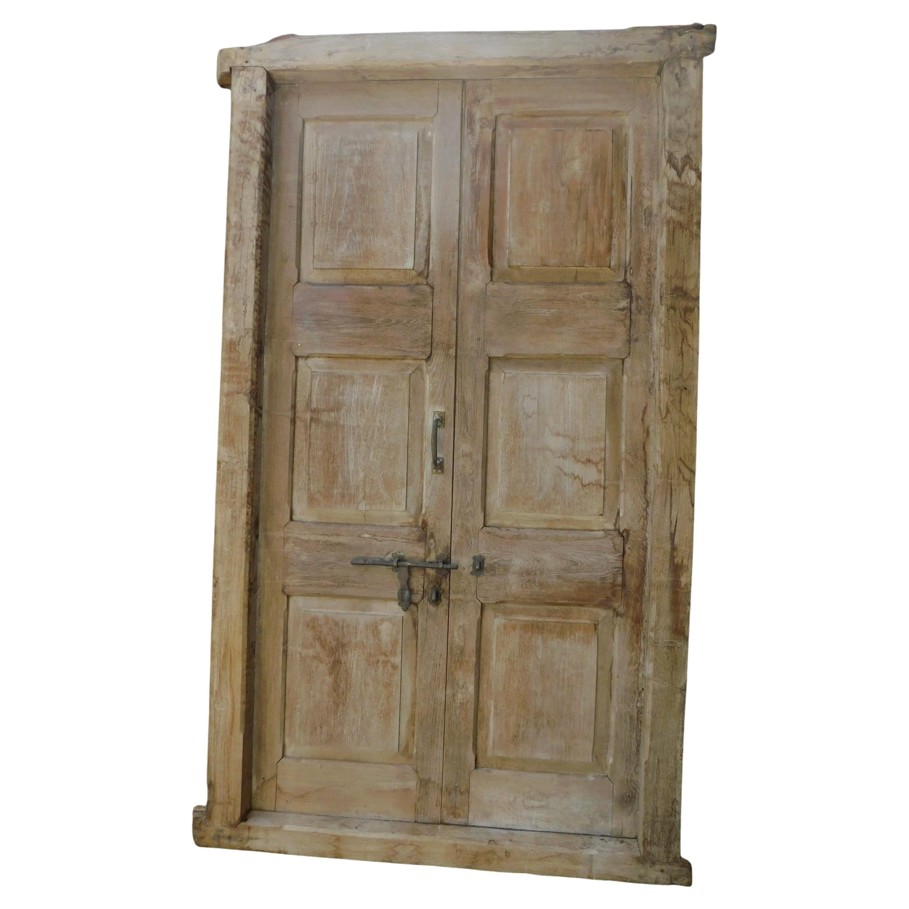 Set of 4 Doors Complete with Teak Frame, 3 arched, India '800 For Sale