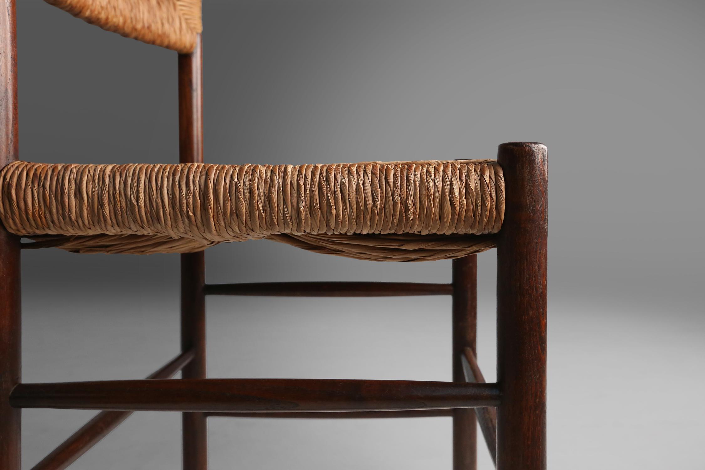 Set of 4 Dordogne chairs by Charlotte Perriand for Sentou, France, 1950s 1
