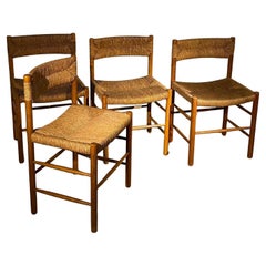 Ensemble de 4 chaises Dordogne, Robert Sentou pour Charlotte Perriand, France 1960