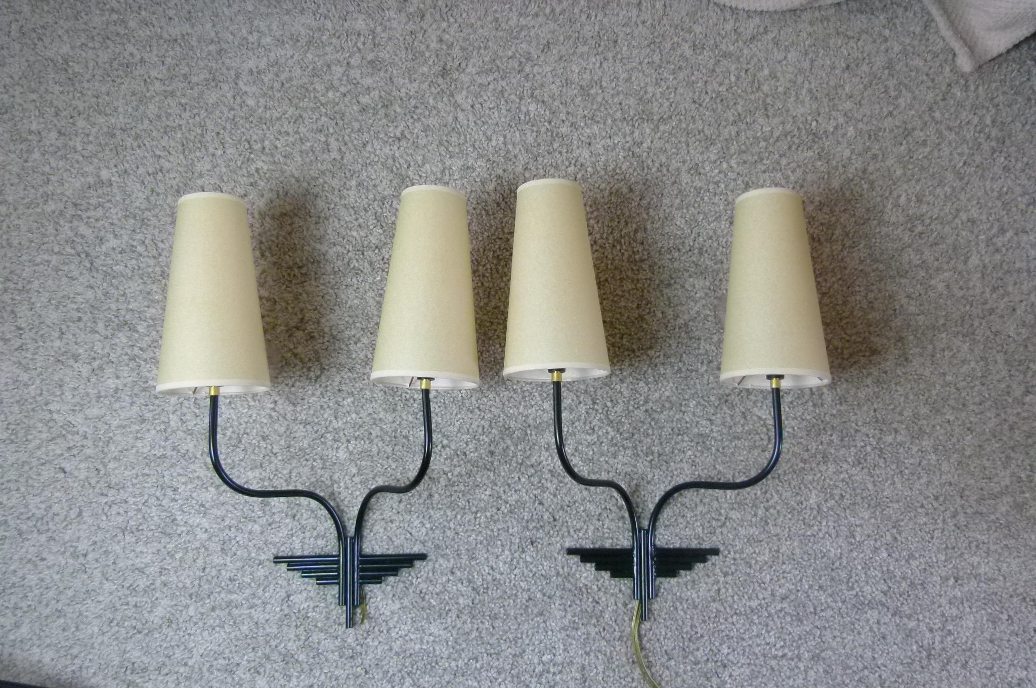 Set of 4 Double Sconce French Work, circa 1950 5