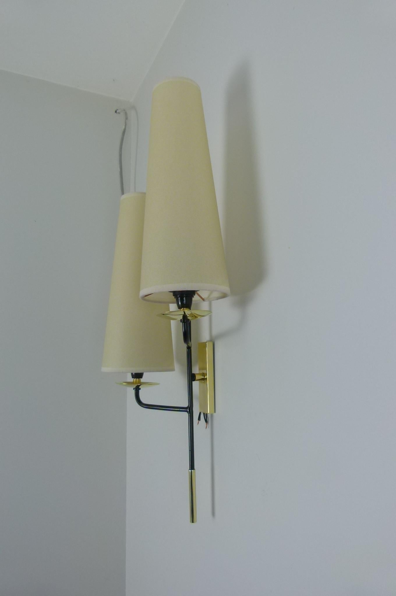 Set di 4 luci a parete doppie Maison Lunel, circa 1950 in vendita 9