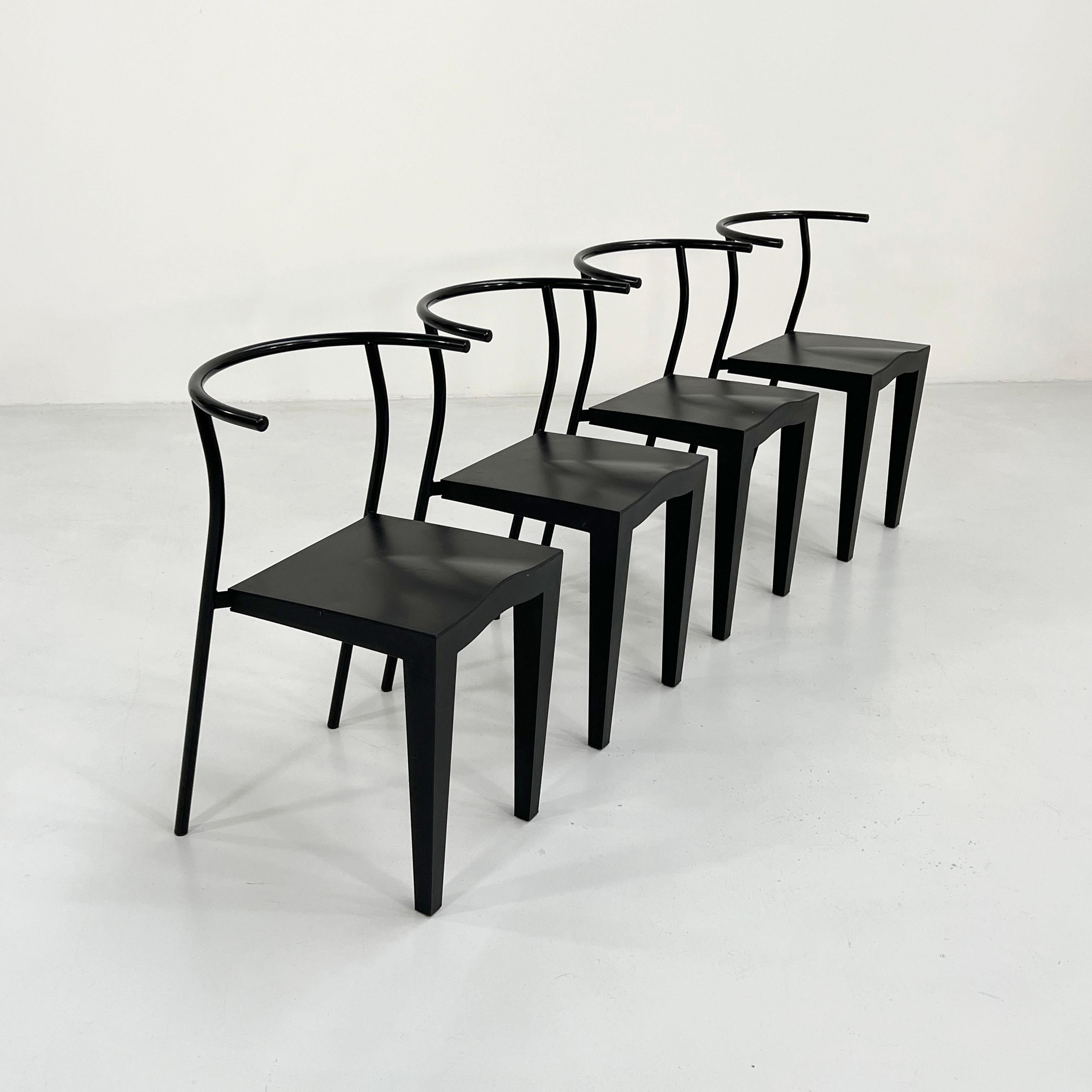 Mid-Century Modern Ensemble de 4 chaises Dr. Glob de Philippe Starck pour Kartell, années 1980