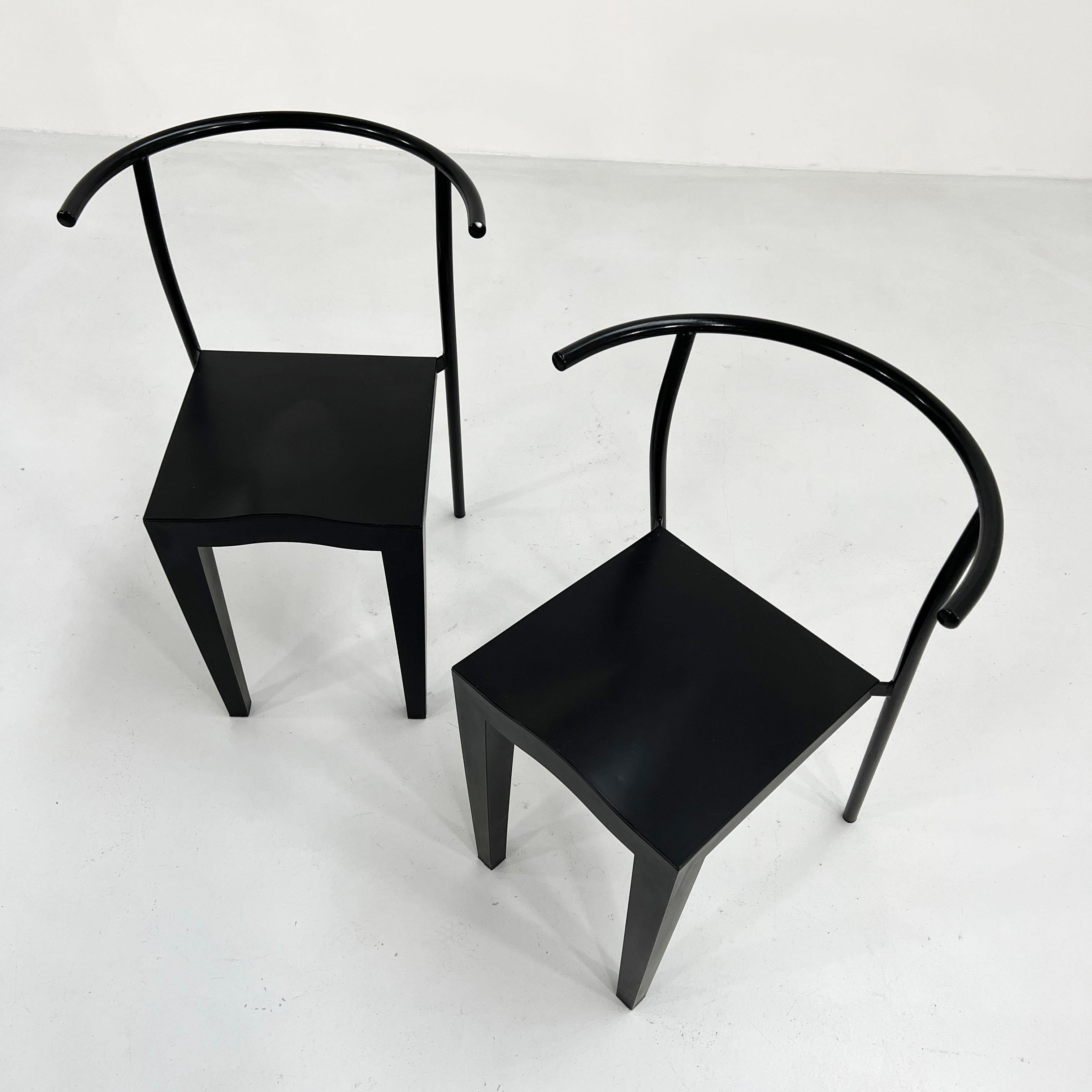 Métal Ensemble de 4 chaises Dr. Glob de Philippe Starck pour Kartell, années 1980