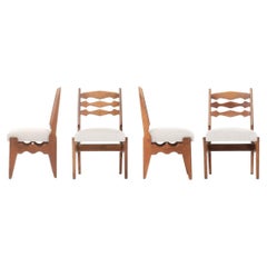 Set of 4 Dumortier Chairs by Guillerme and Chambron in Oak for Votre Maison 1950
