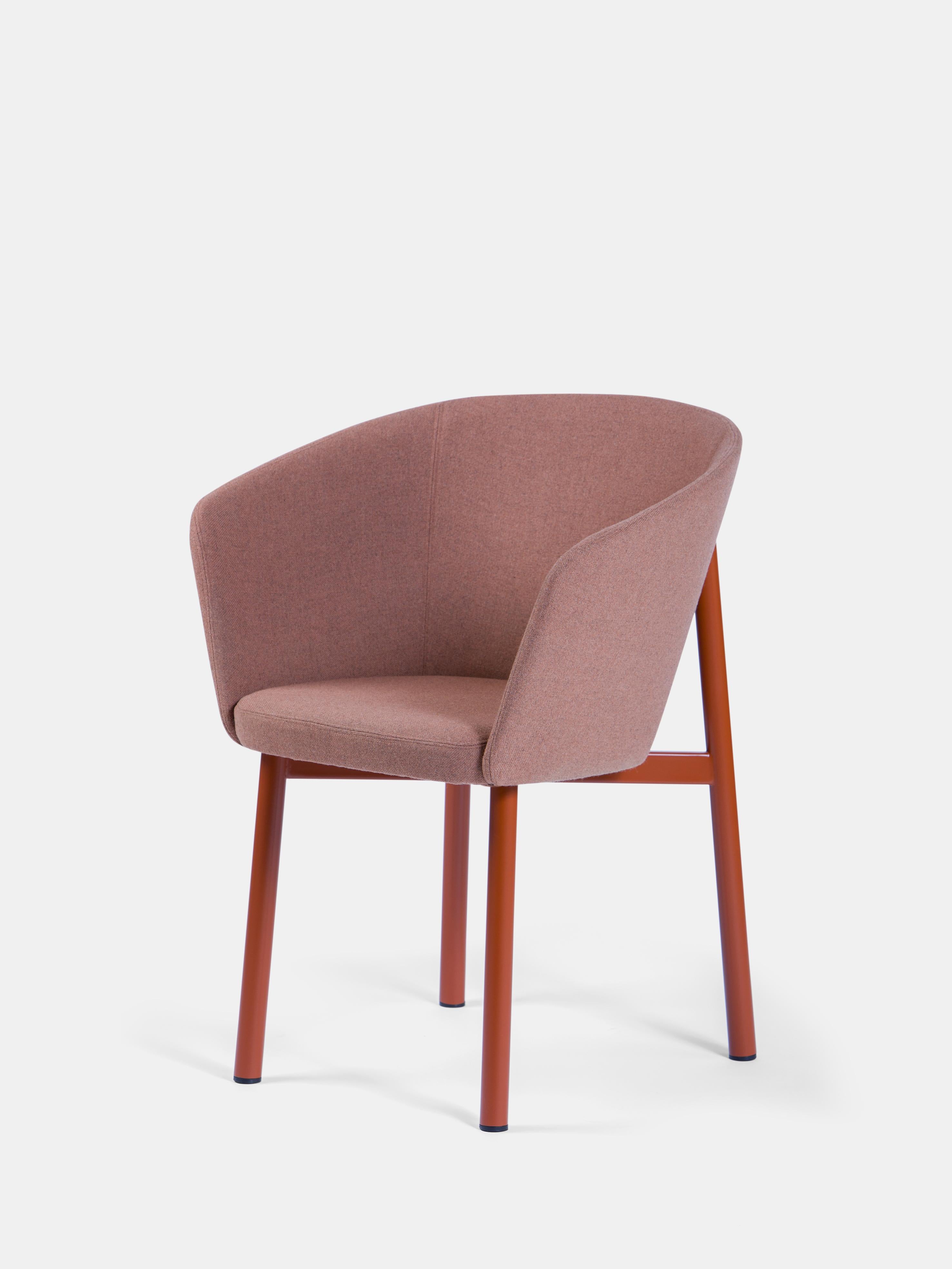 Set of 4 Dusty Pink Residence Bridge Armchair by Kann Design
Dimensions: D 52 x W 59.5 x H 80 cm.
Materials: Steel tube, HR foam, fabric upholstery Kvadrat Tonica 523 (100% wool).
Available in other fabrics.

All of the Residence seats were created