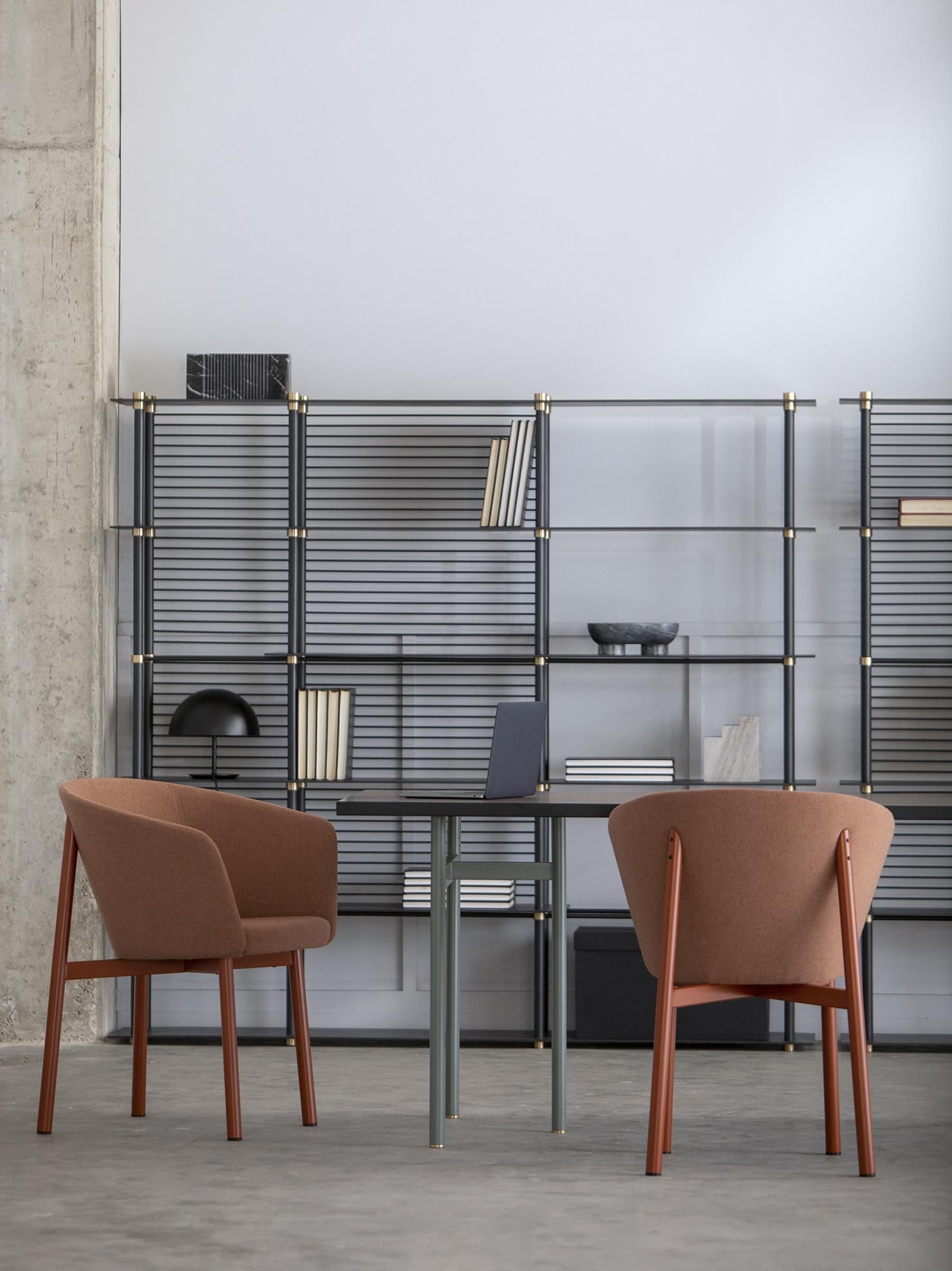 Postmoderne Ensemble de 4 fauteuils Bridge Residence rose poussiéreux de Kann Design en vente