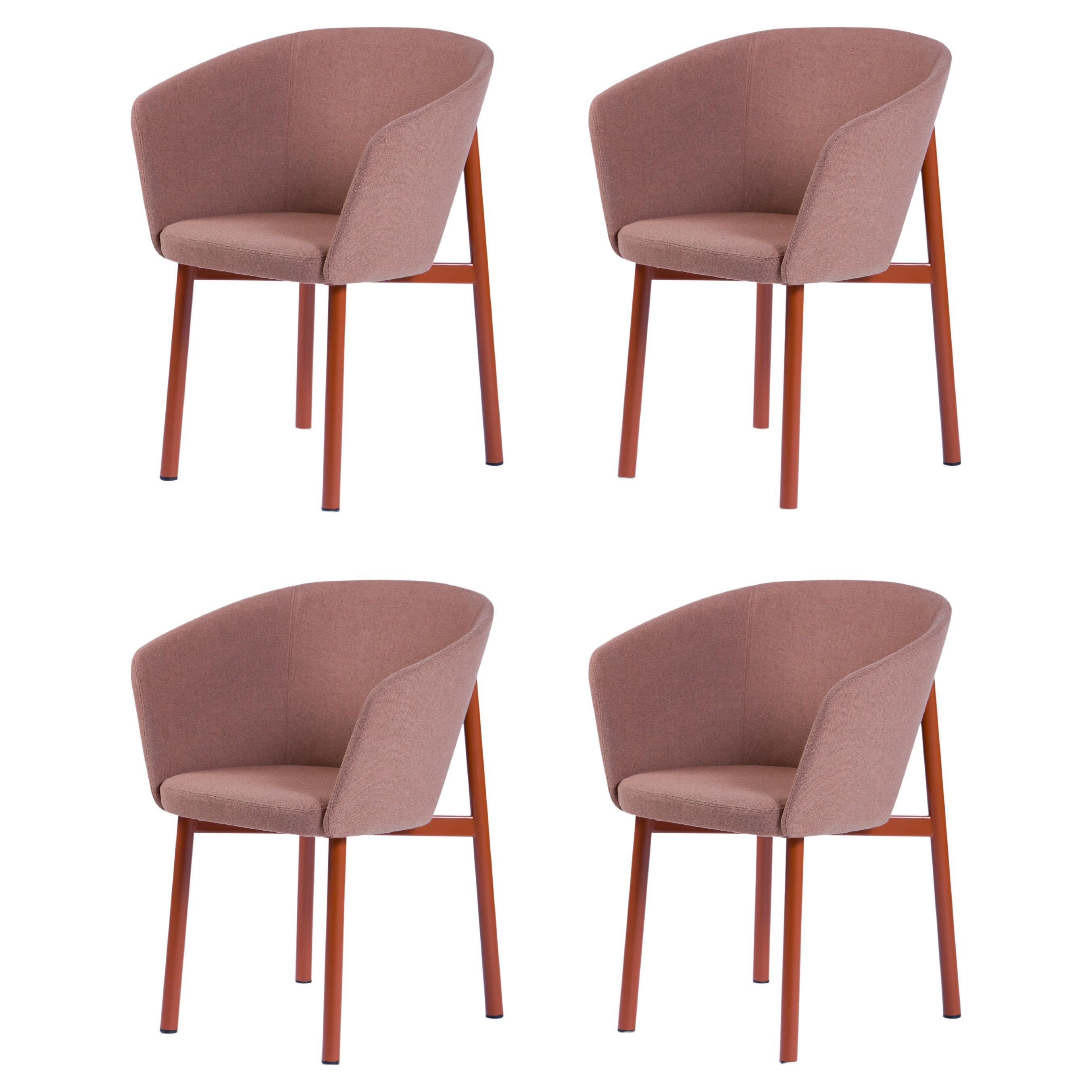 Set of 4 Dusty Pink Residence Bridge Armchair by Kann Design For Sale