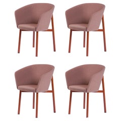 Juego de 4 sillones Residence Bridge rosa empolvado de Kann Design