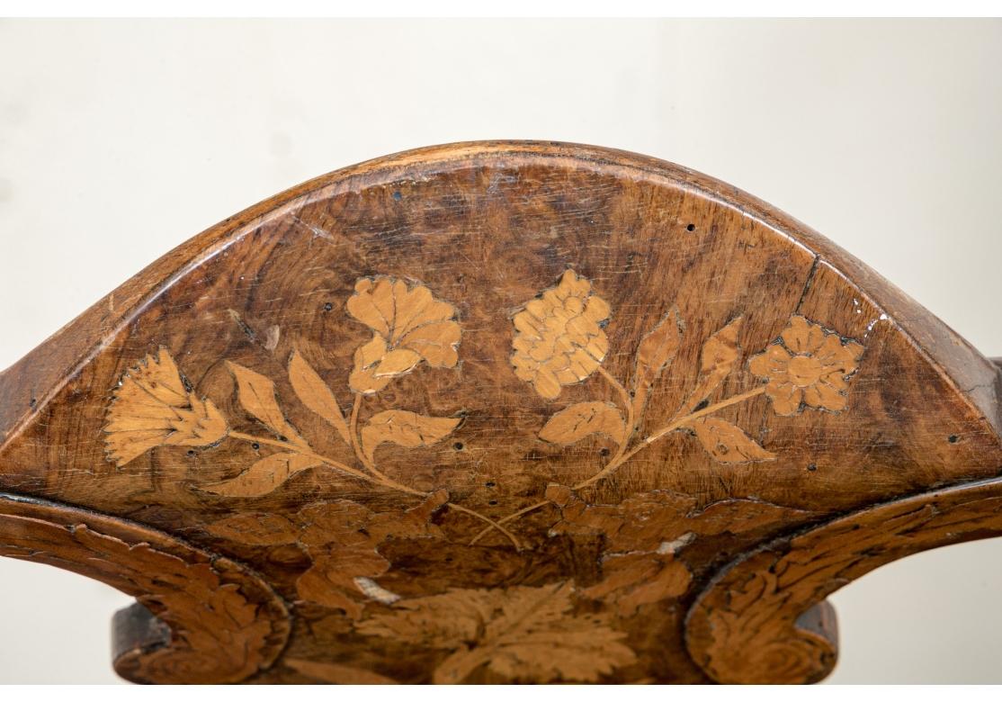 Ensemble de 4 chaises d'appoint en marqueterie de style baroque néerlandais à restaurer en vente 6