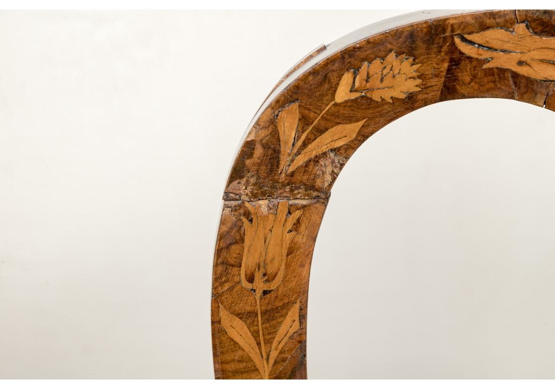 Ensemble de 4 chaises d'appoint en marqueterie de style baroque néerlandais à restaurer en vente 9