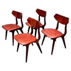 Set of 4 Dutch Design dining chairs by Louis van Teeffelen for AWA 1960 Teak