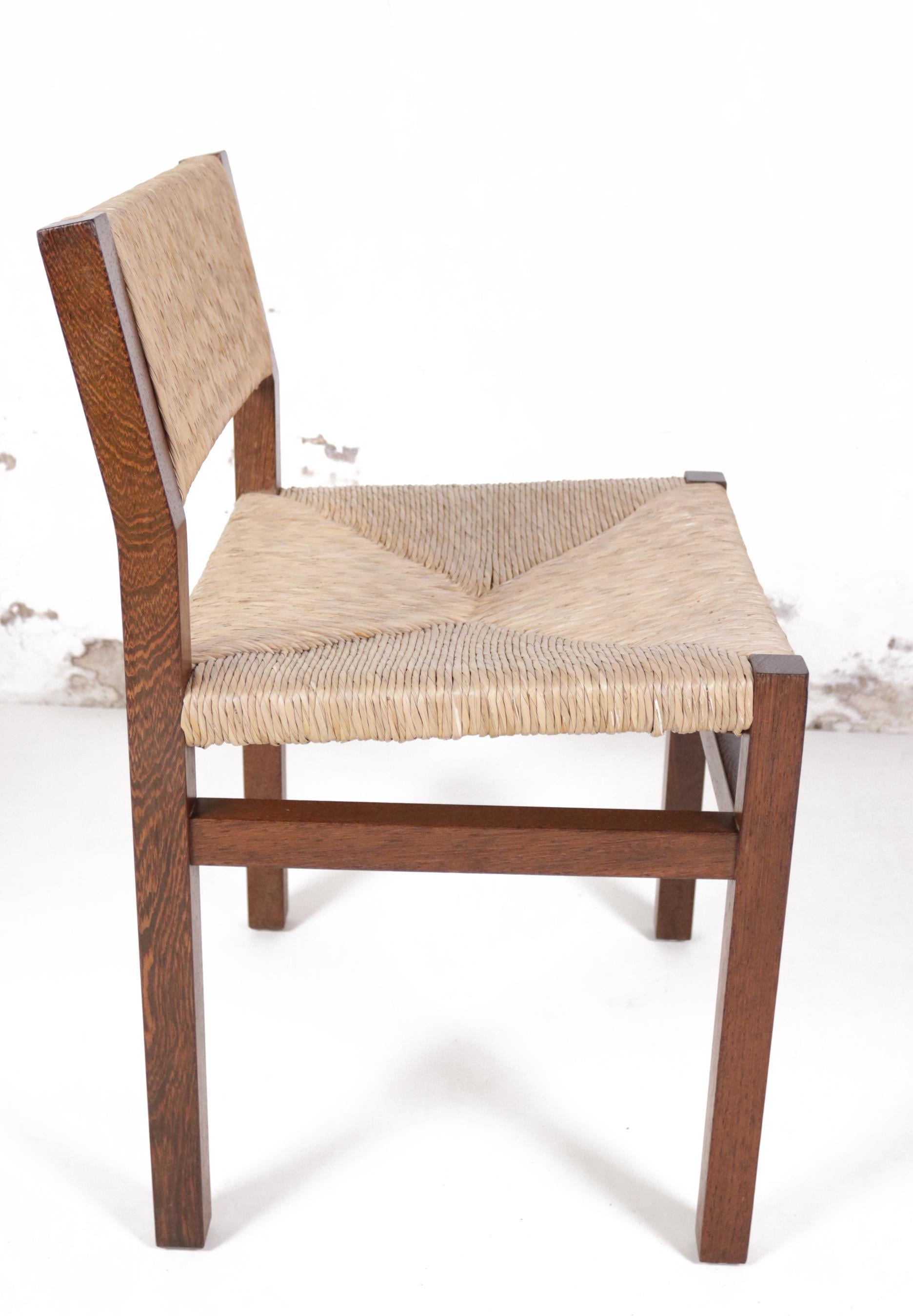 Set of 4 Dutch Design Martin Visser Wengé Rush Dining Room Chairs '67 10