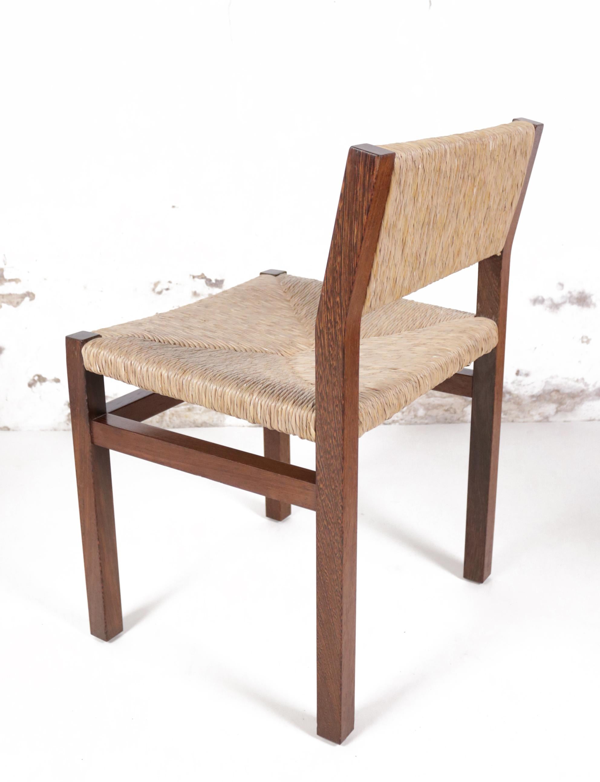 Set of 4 Dutch Design Martin Visser Wengé Rush Dining Room Chairs '67 14
