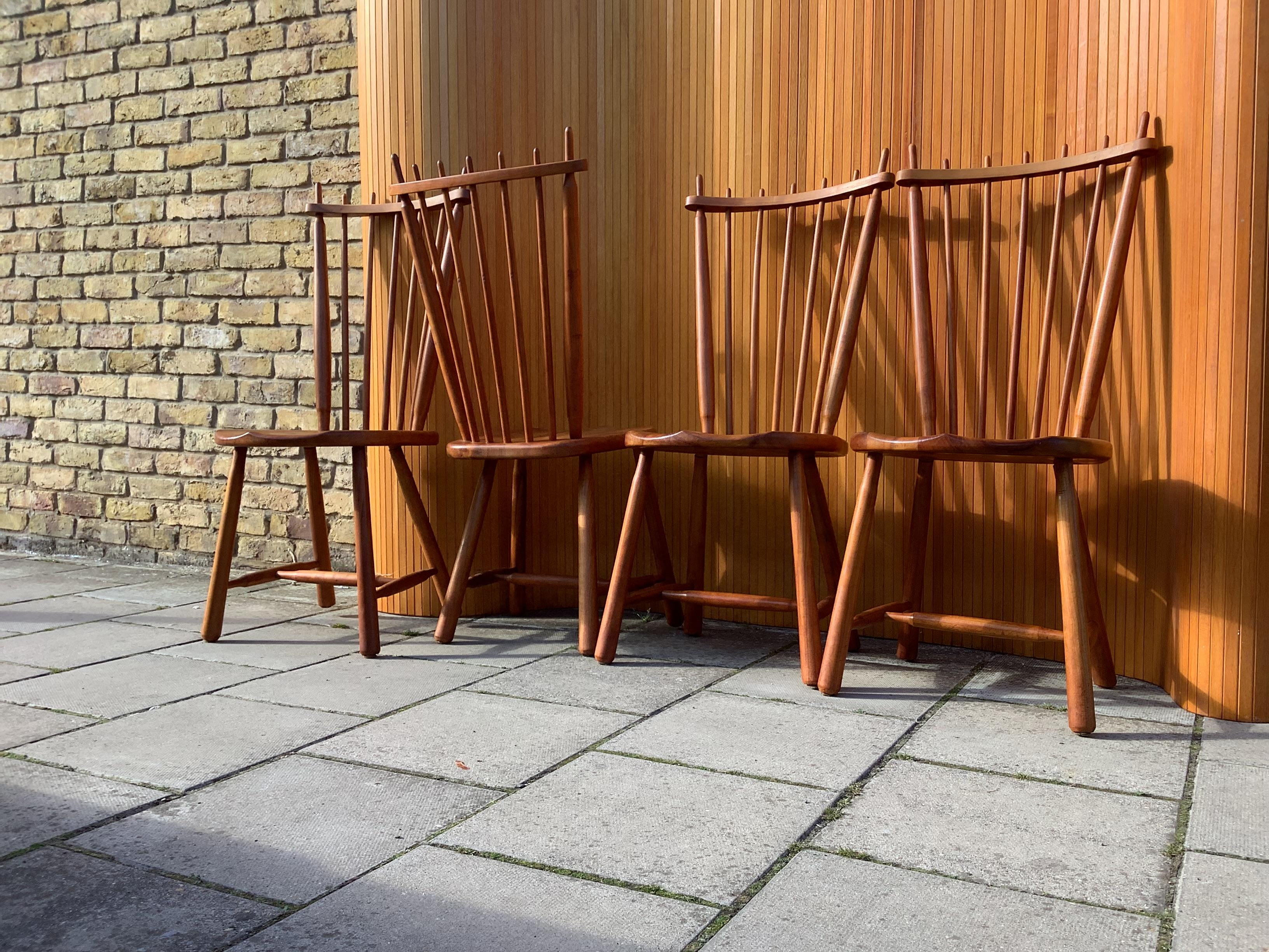 Set of 4 Dutch dining chairs 1960's by De Star Gelderland  In Good Condition For Sale In London, Lambeth